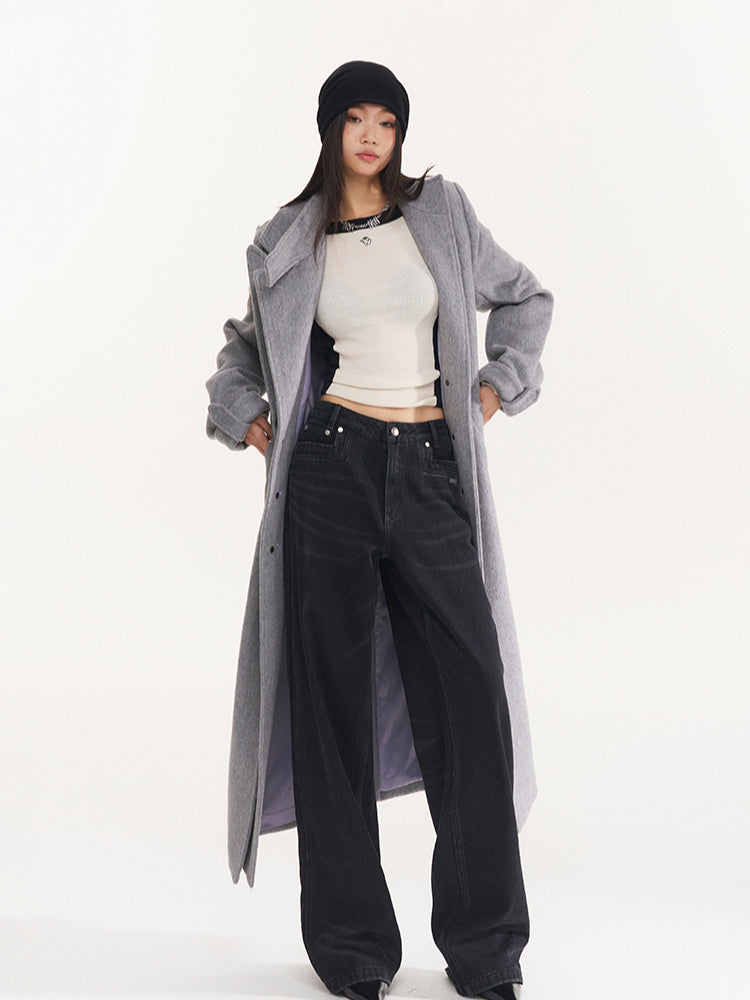 Vintage Low-Waist Loose Straight-Leg Pants