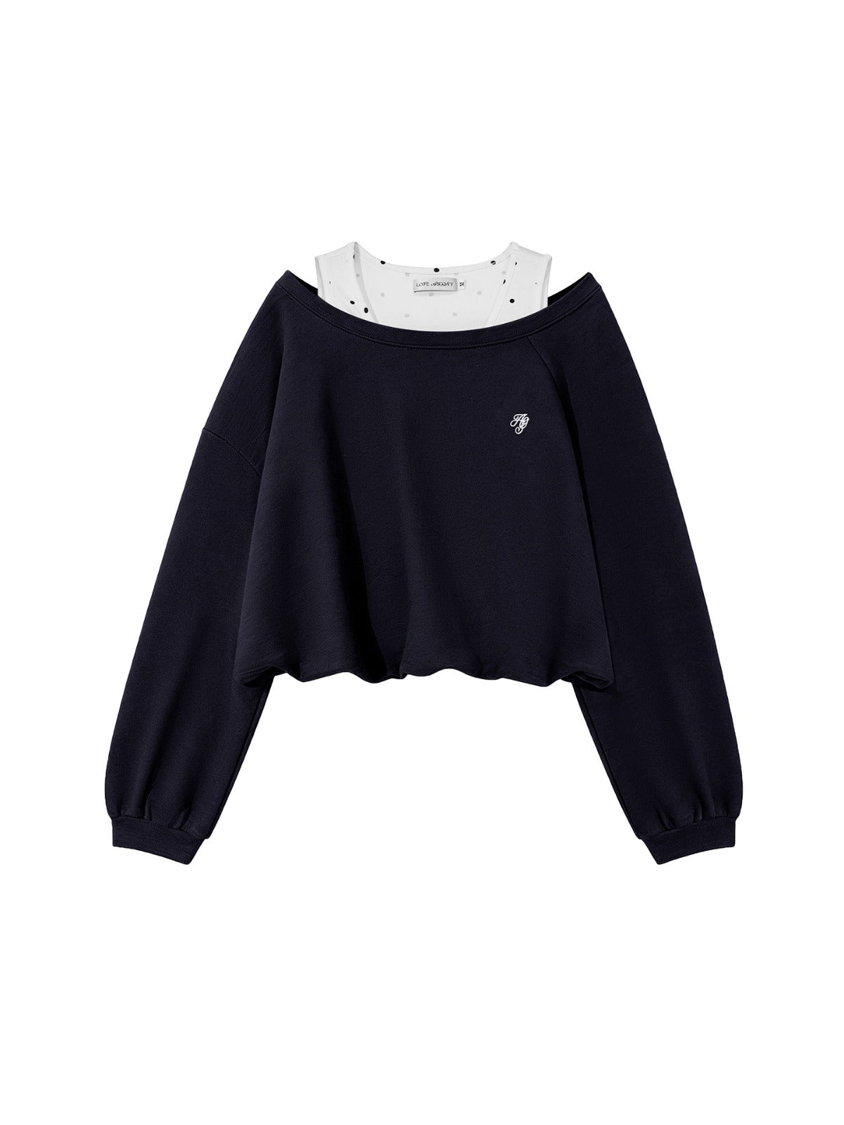 Polka Dot Layered Sweatshirt Set