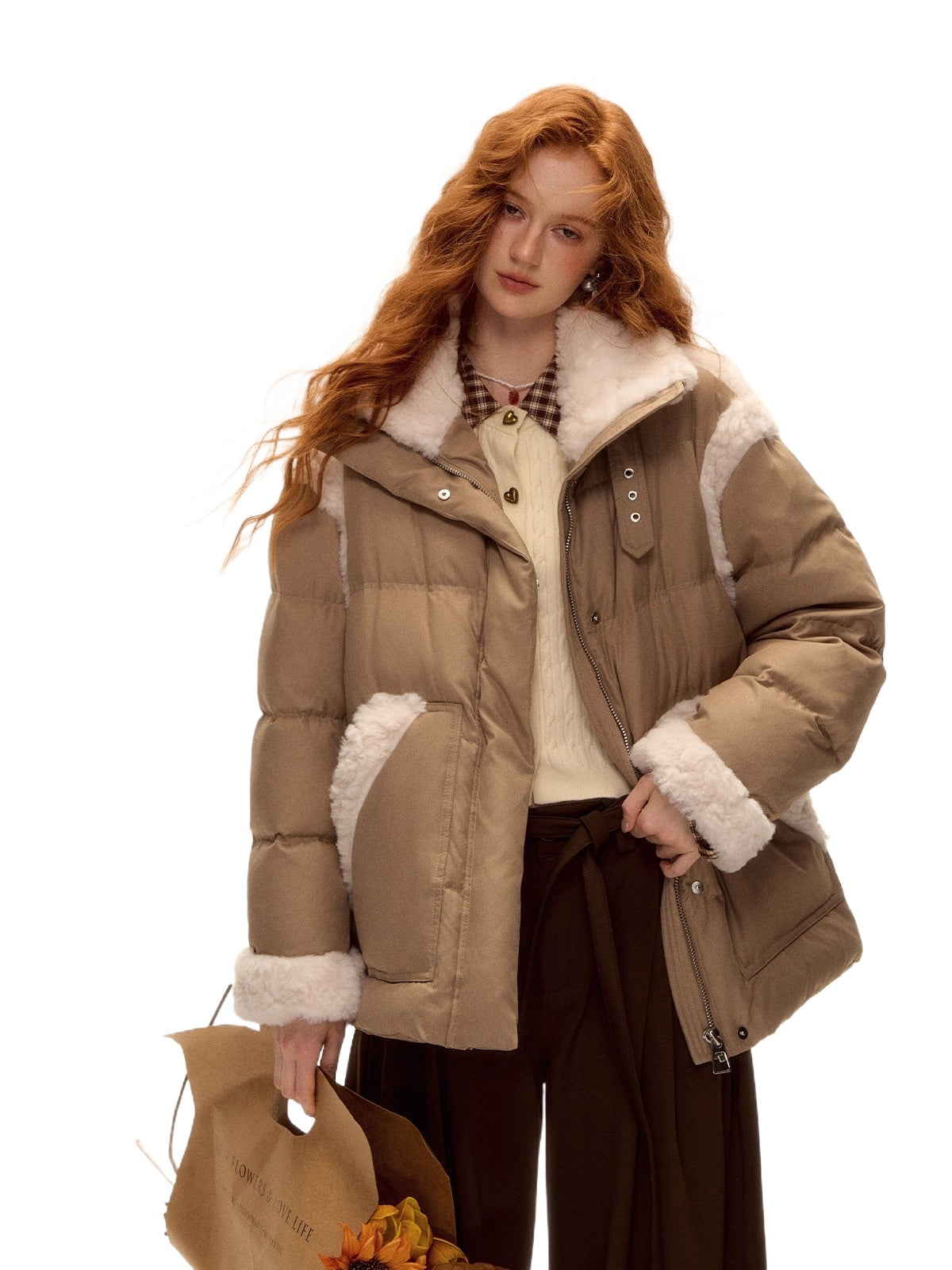 Sherpa Panel Down Jacket