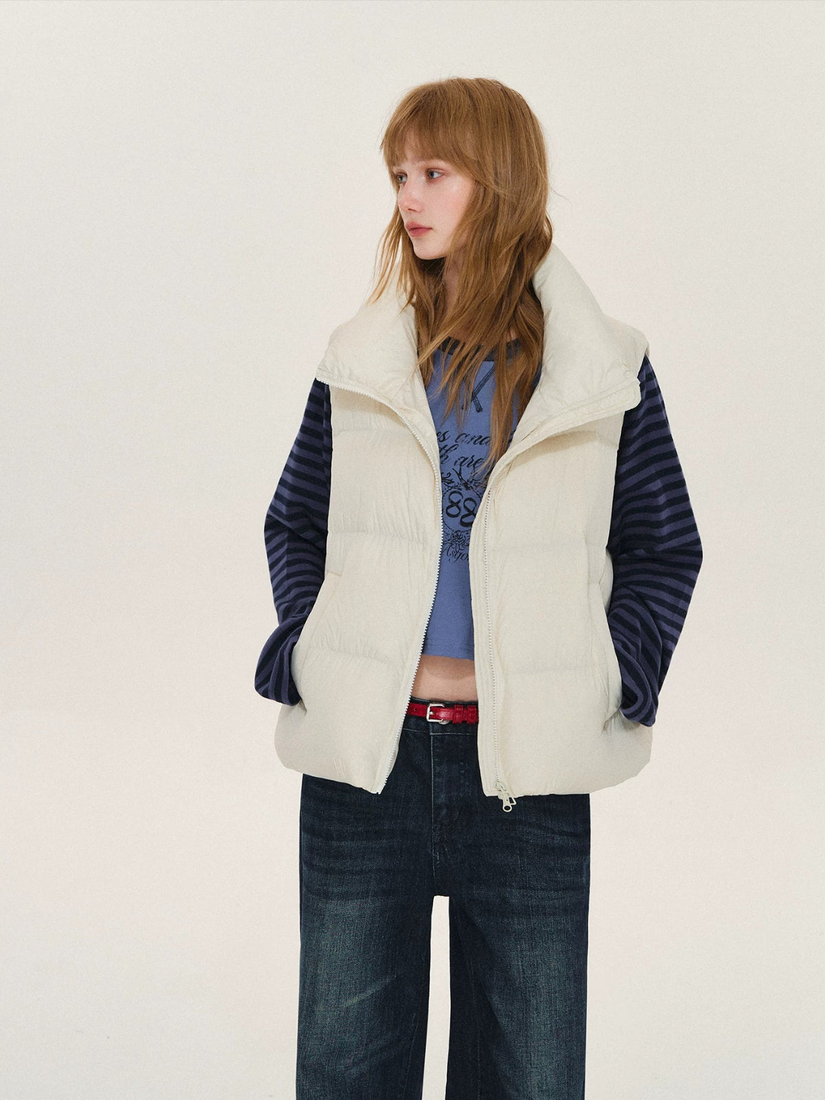 Stand Collar Quilted Down Vest