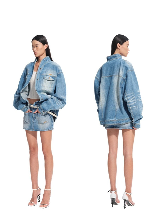 Lynx Washed Denim Skirt