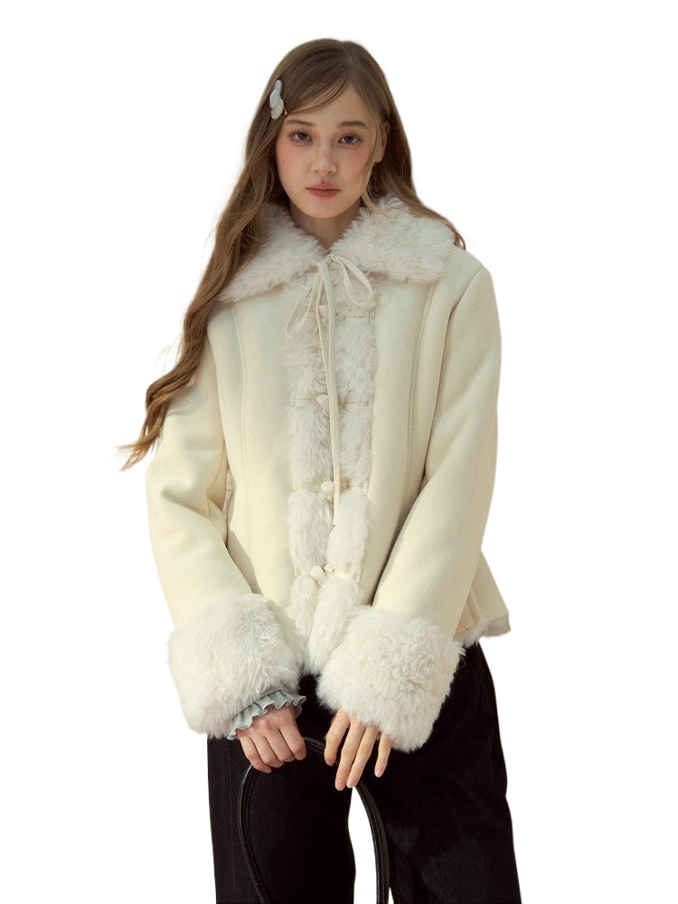 Suede Fleece Toggle Coat