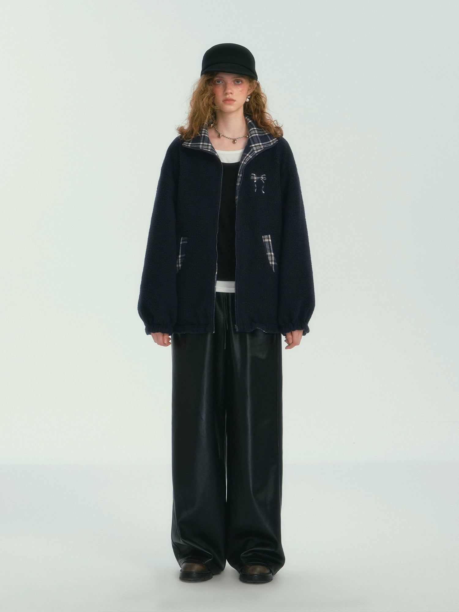 Reversible Plaid Fleece Jacket