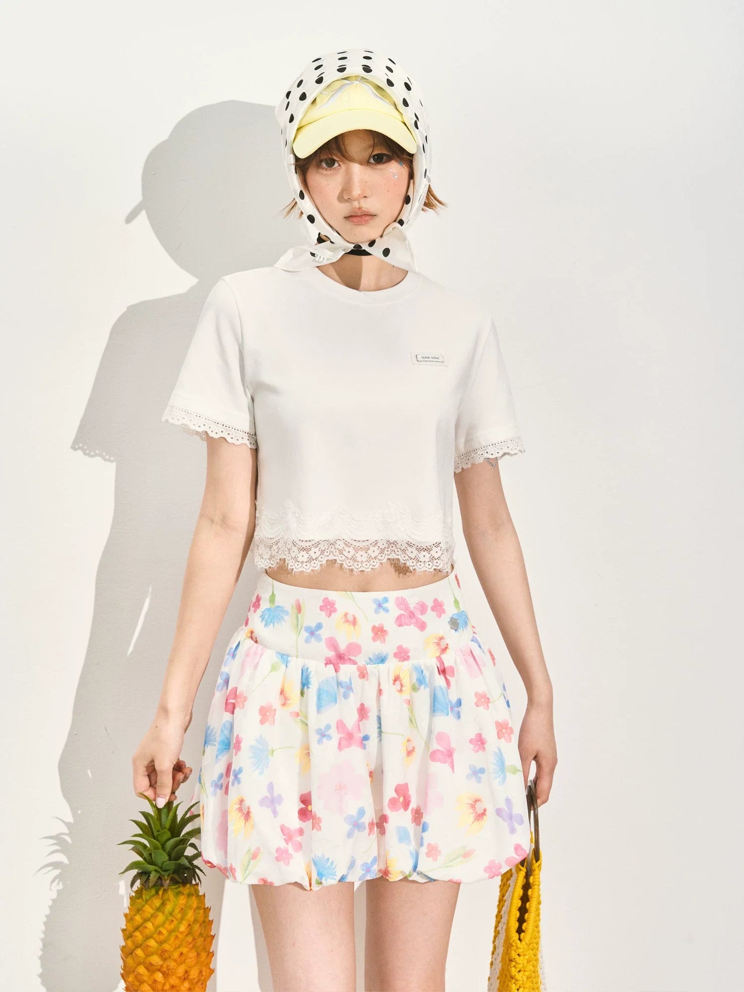 A-Line Bubble Pleated Short Skirt