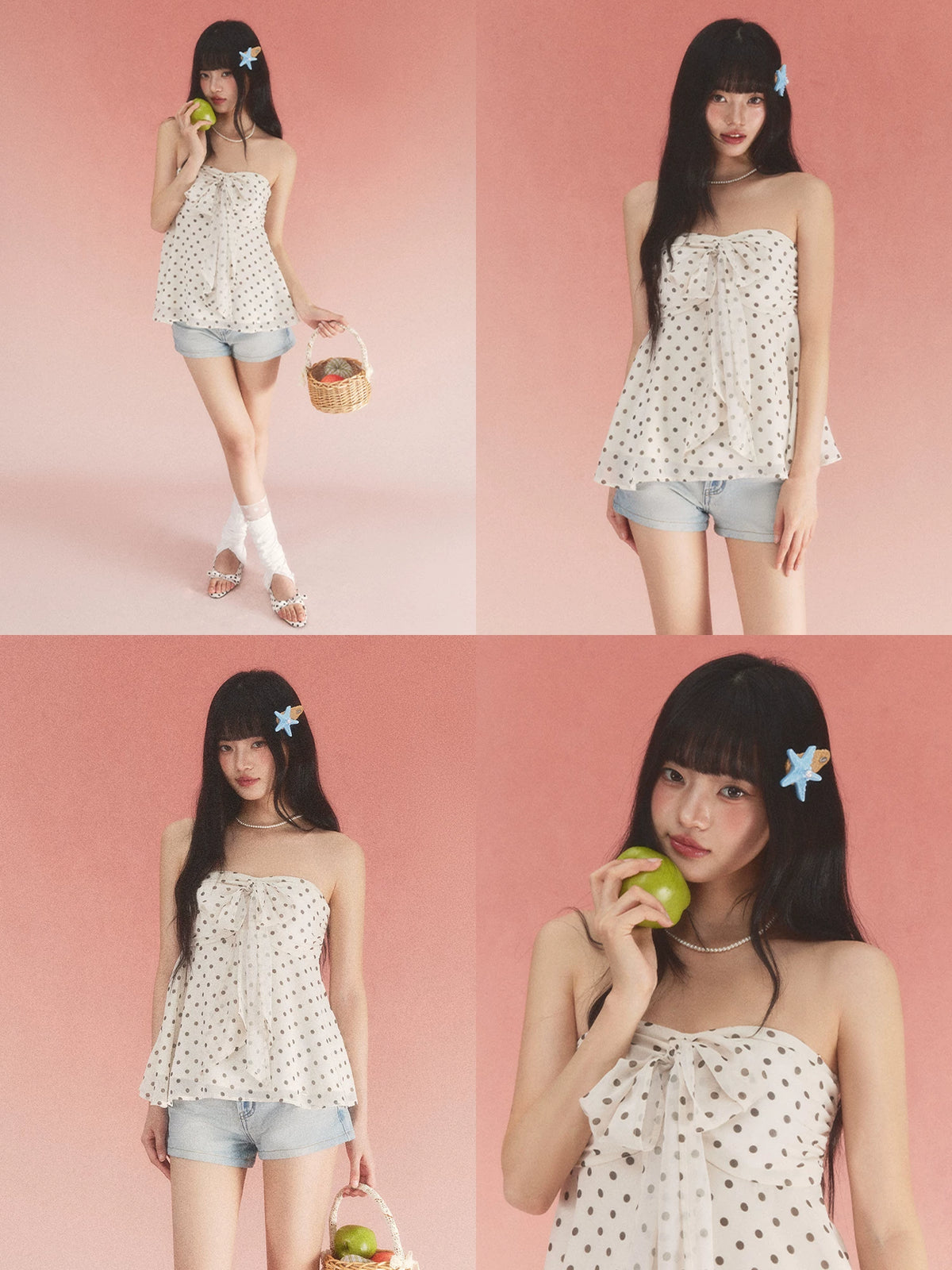 Bow Polka Dot Tube Top