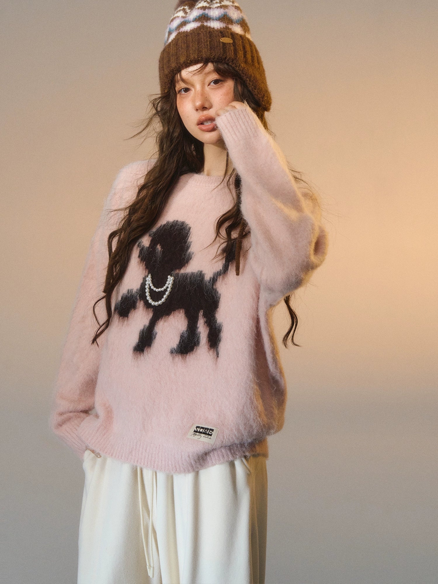 Playful-puppy Crewneck Sweater