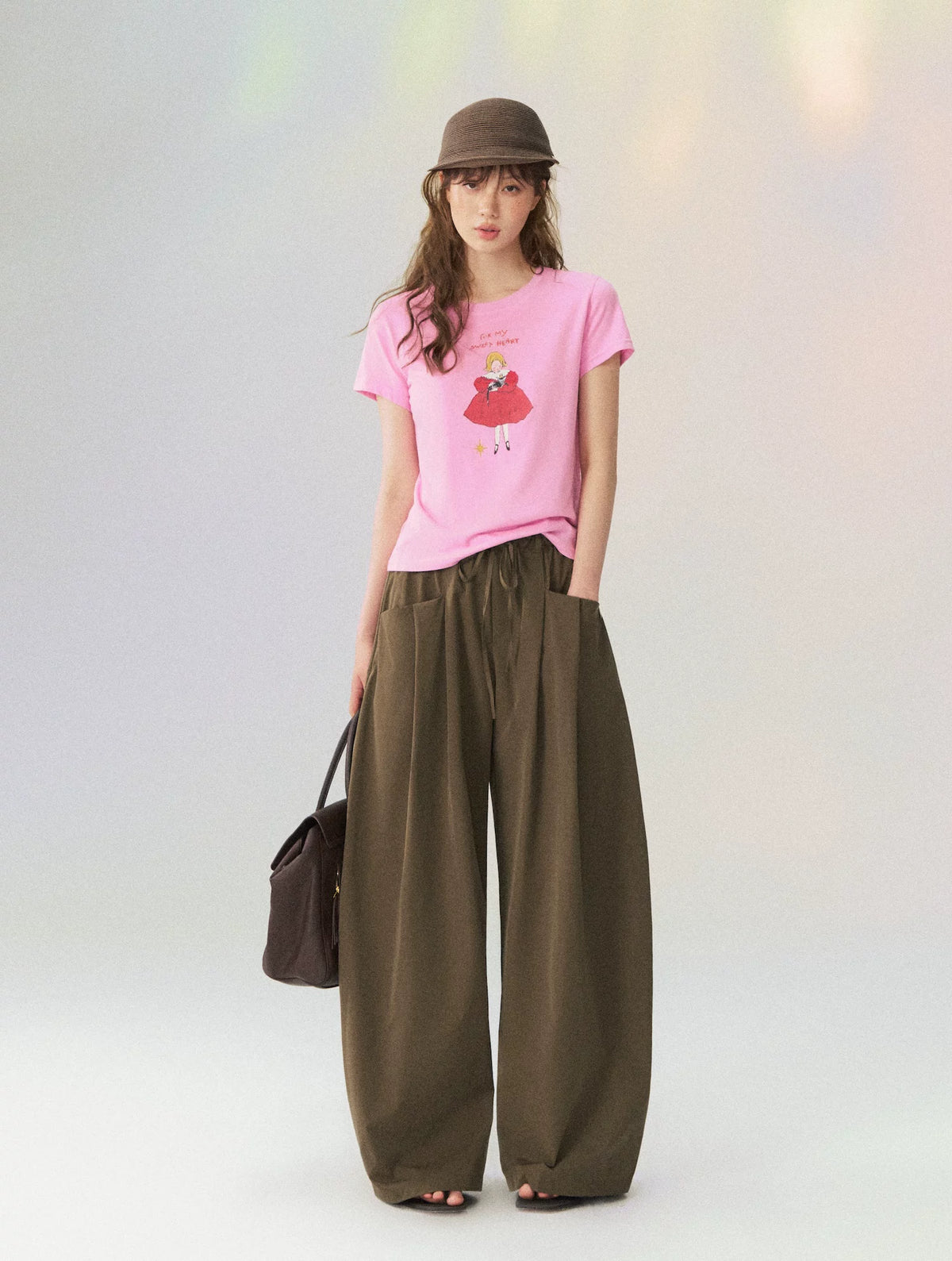 Dual Waistband Curved Casual Pants