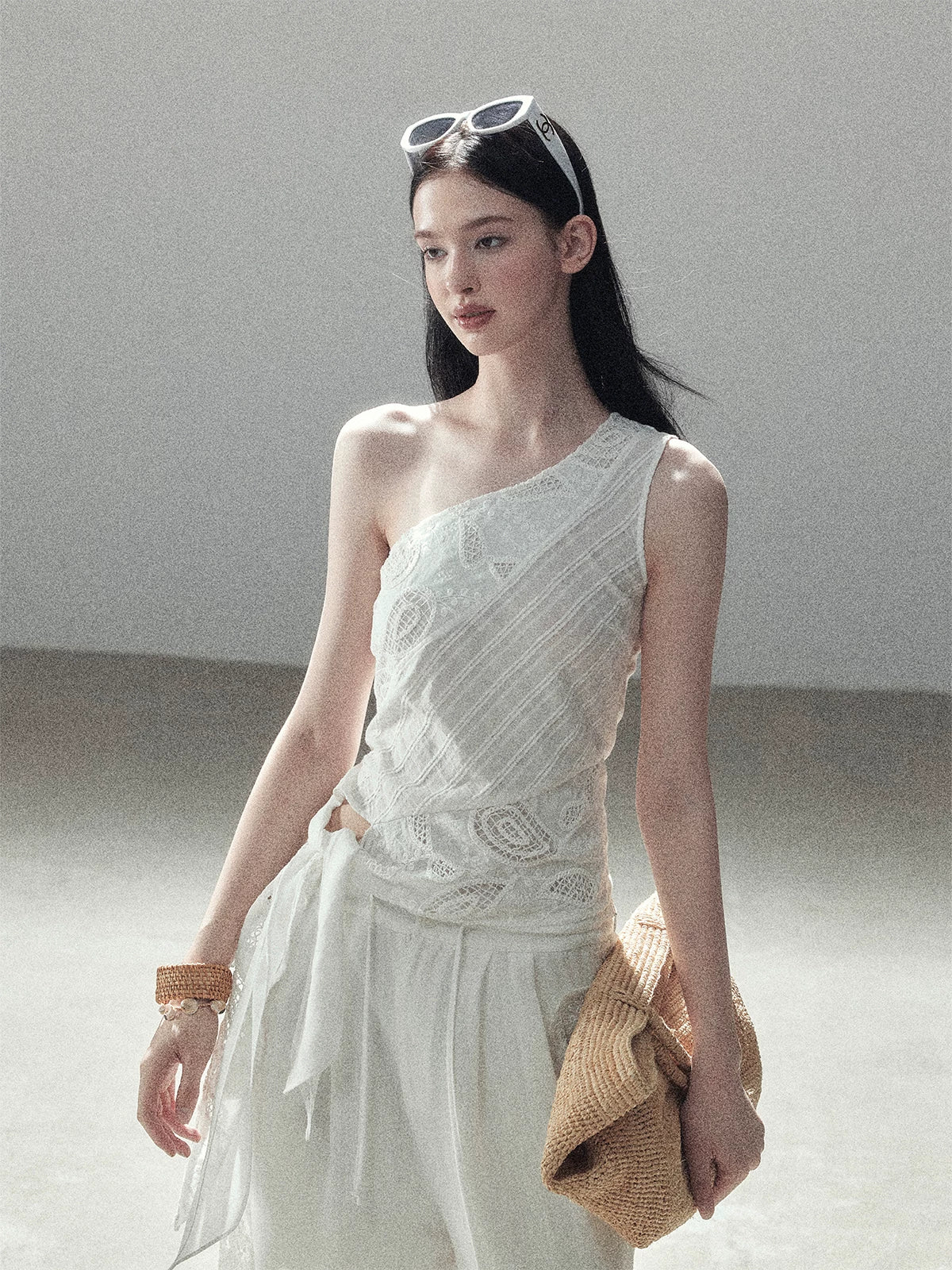 Hollow Knit Tank Top & Pants Set
