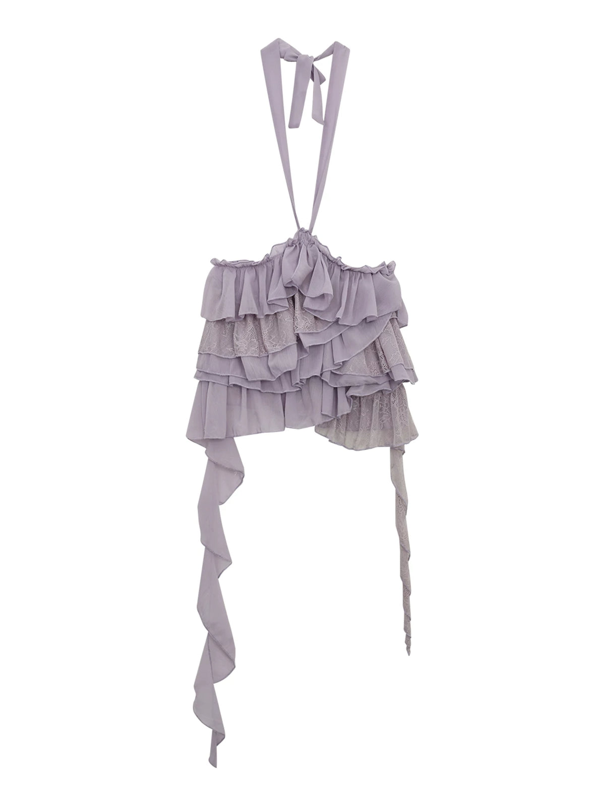 Lace Halter Chiffon Top