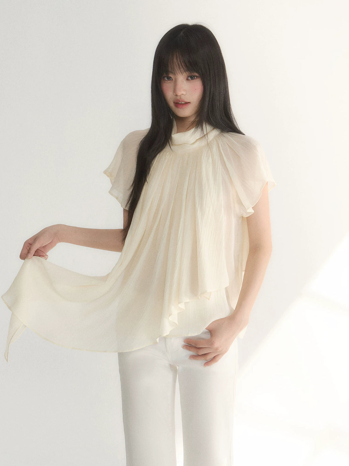 Draped Chiffon Top