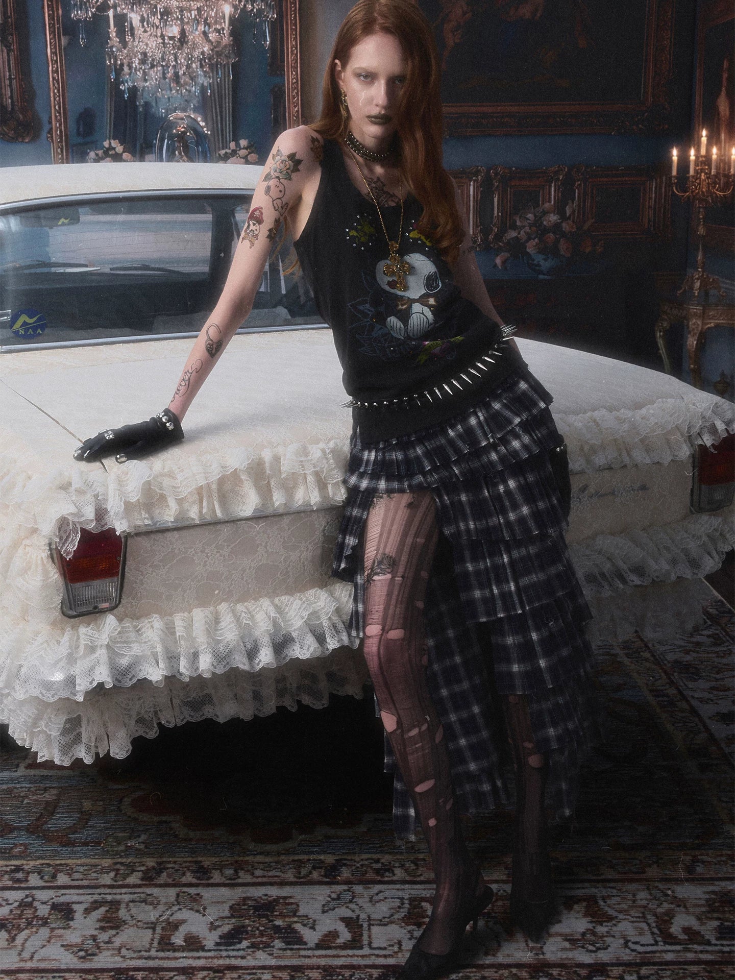 Plaid Deconstructed Maxi Skirt