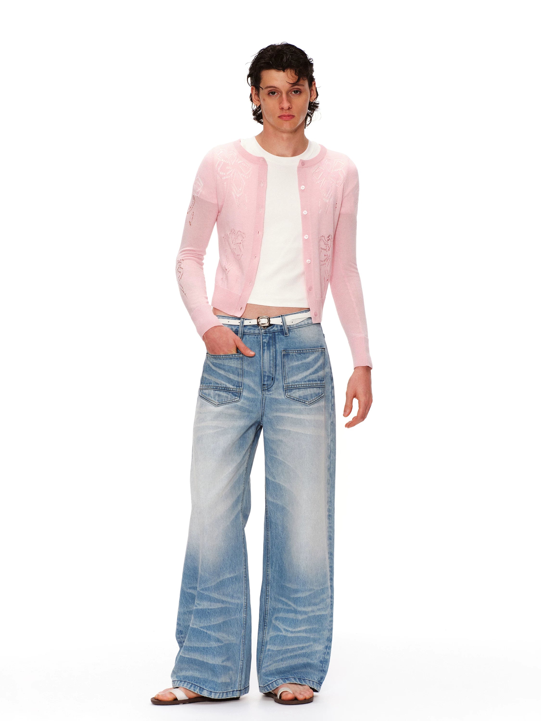 Washed Cat Whisker Jeans