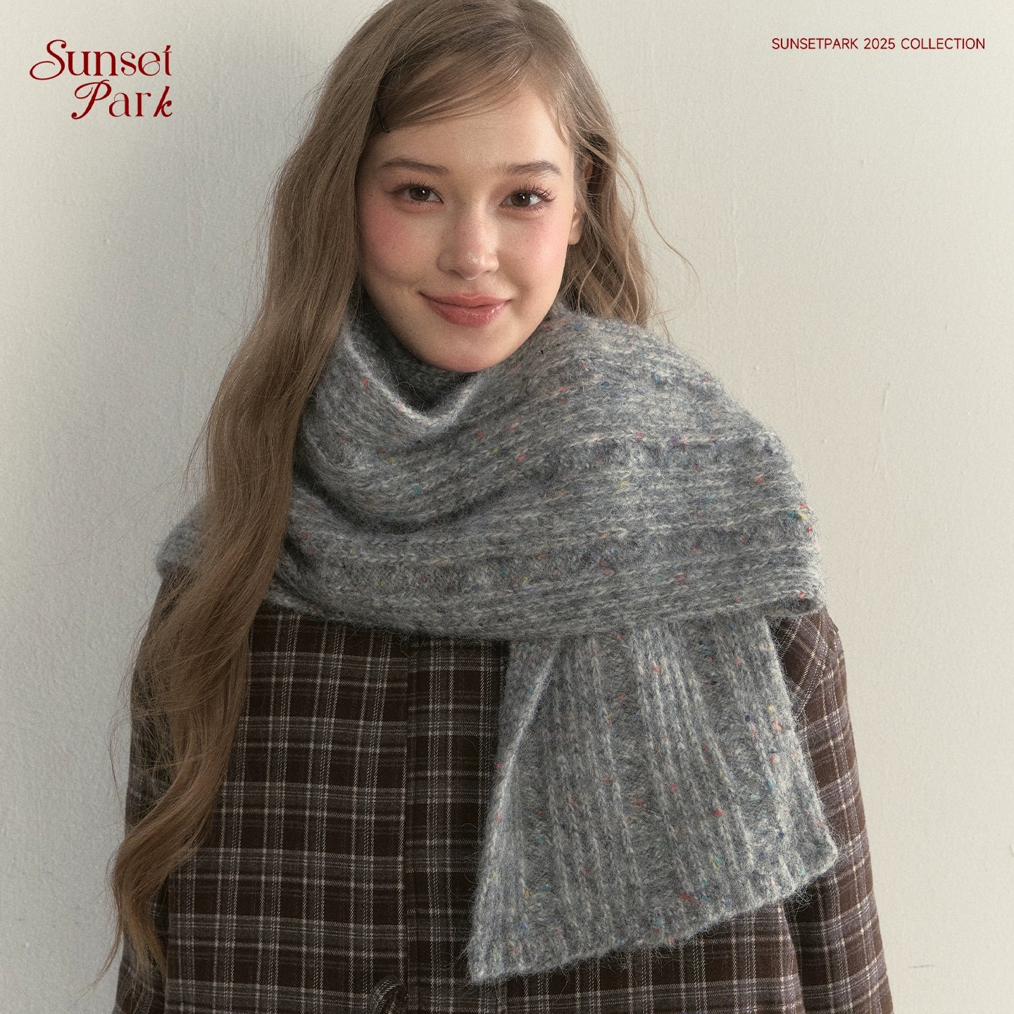 Speckled Cable Wool Scarf