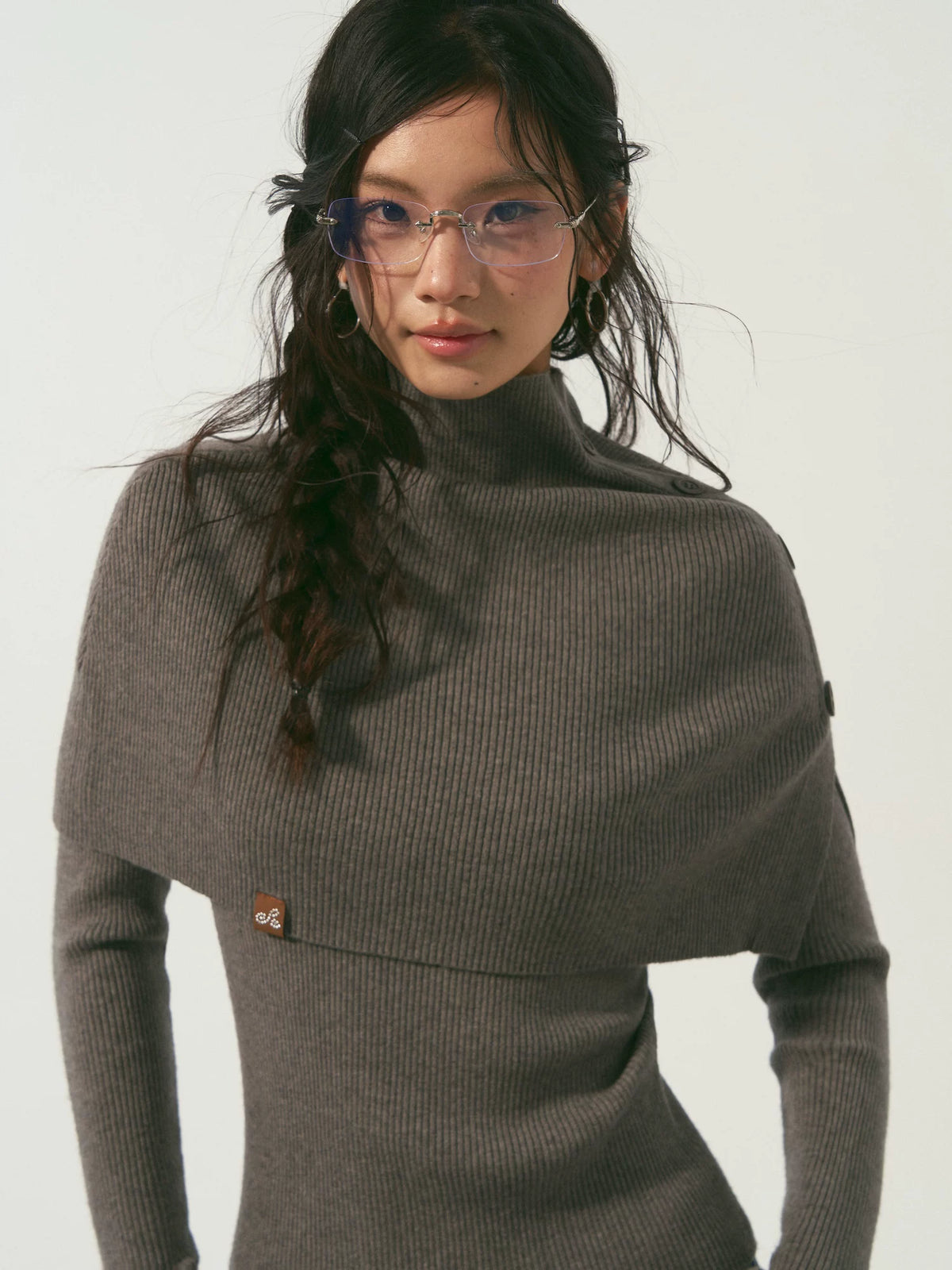 Black & Gray Layered Knit Top