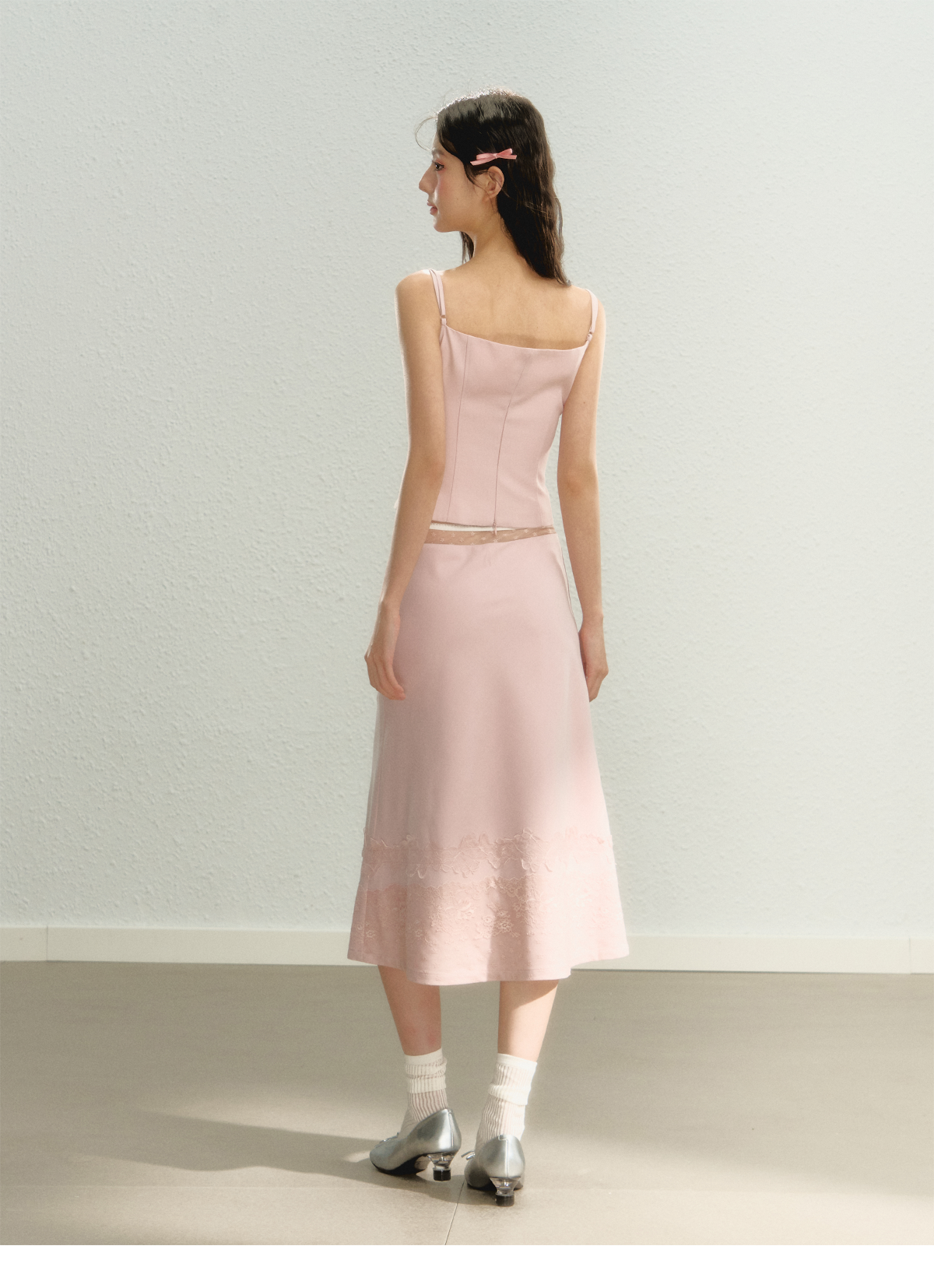 Lace Spaghetti Strap Tank Top & Mini Skirt Set