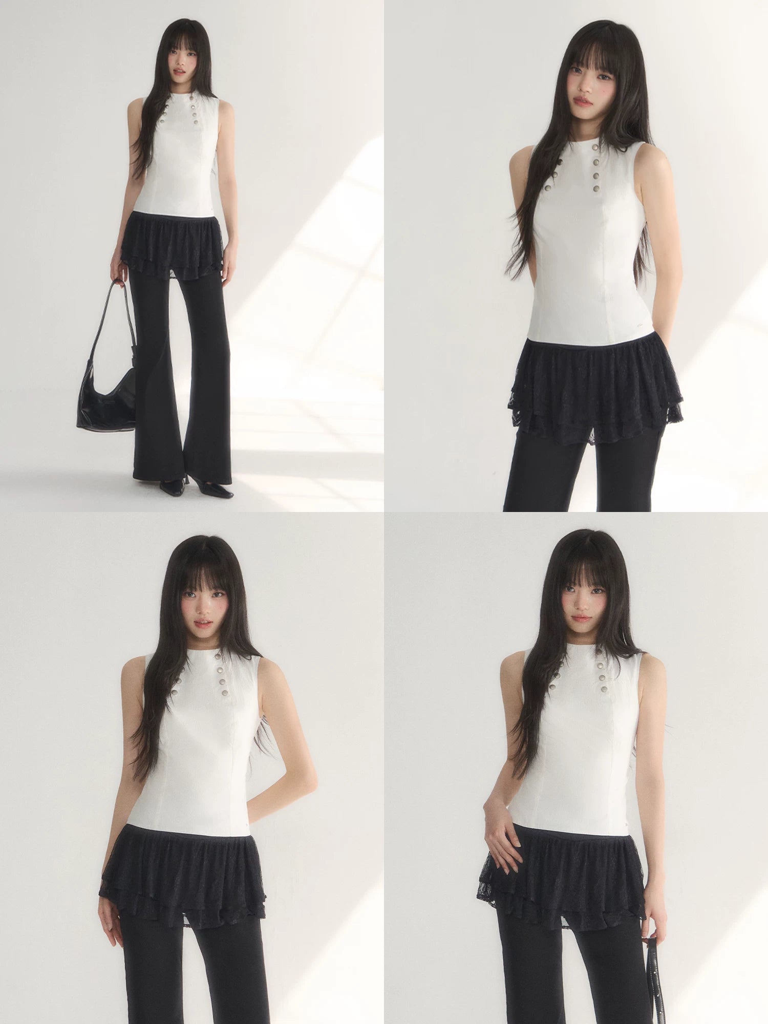 White Metal-Button Vest
