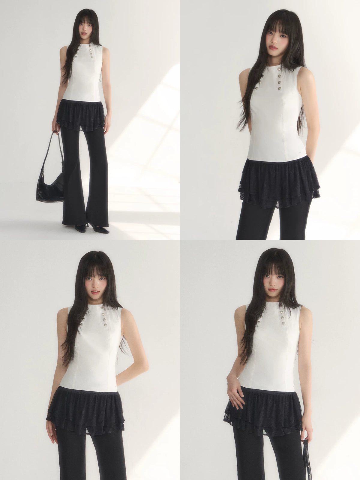 White Metal-Button Vest