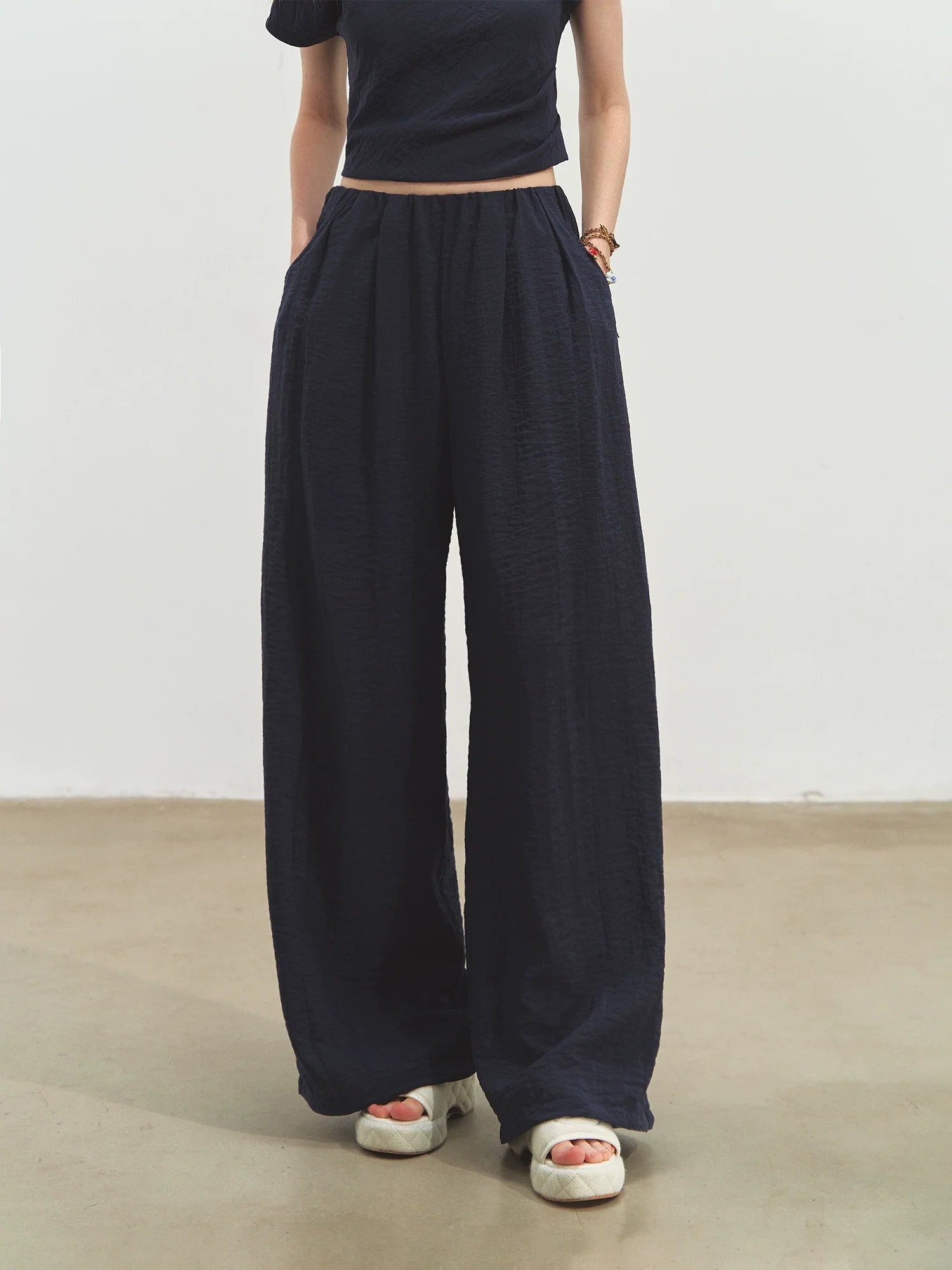 Draped Lazy Asymmetric Shoulder Convertible Top Set