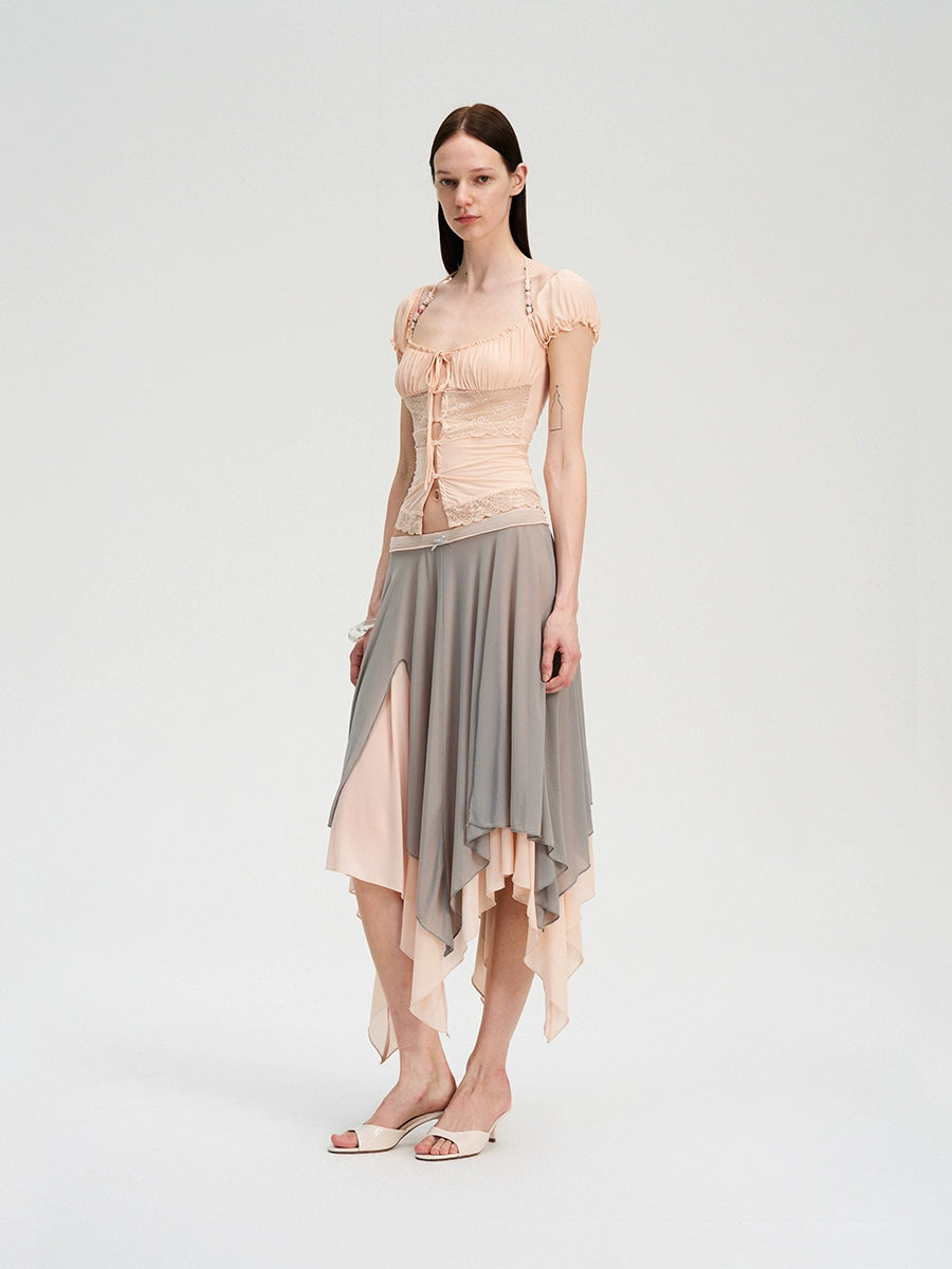 Light Lace Panel Beaded Cardigan