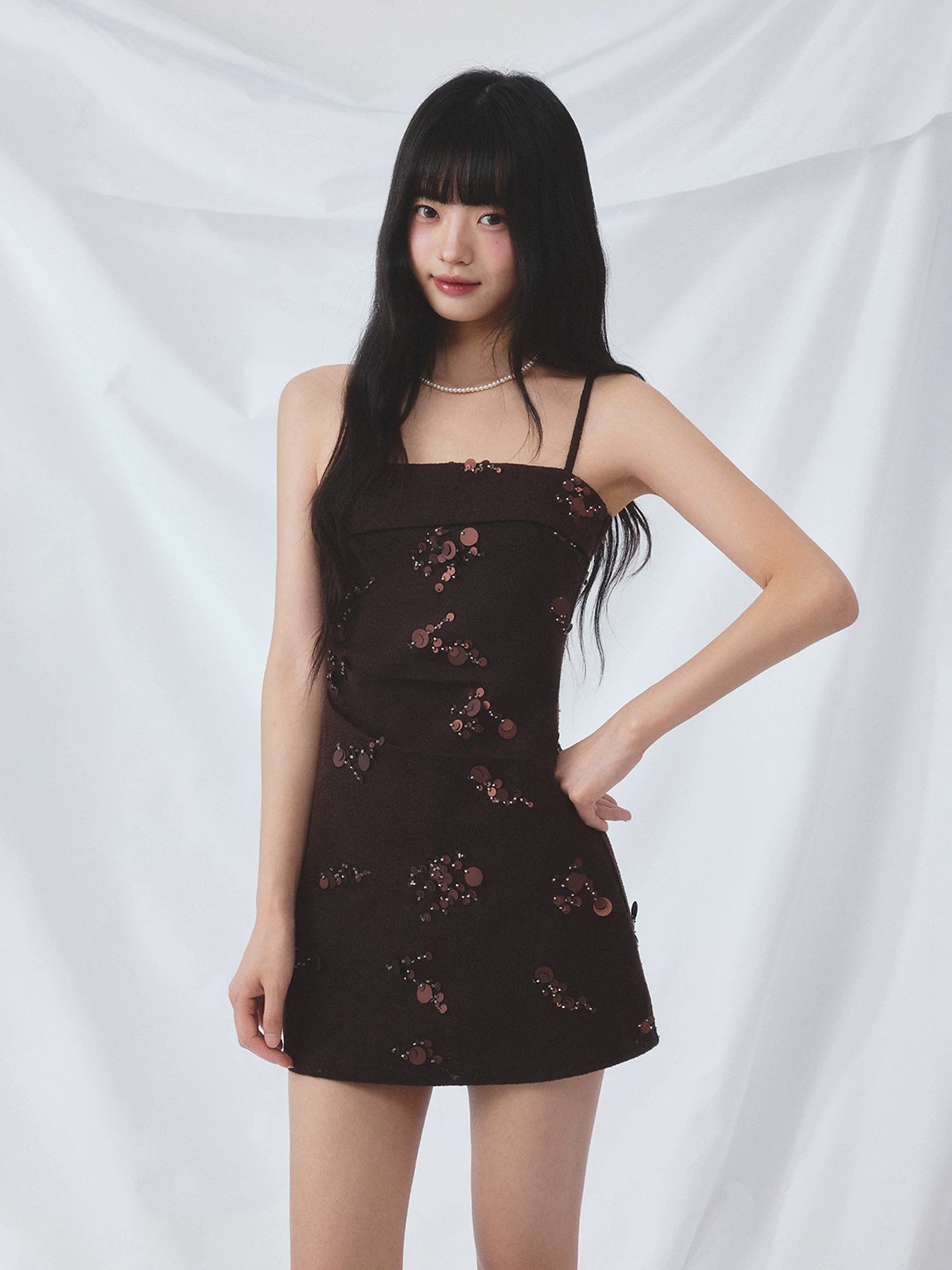 Vintage Sequin Cami Dress Set