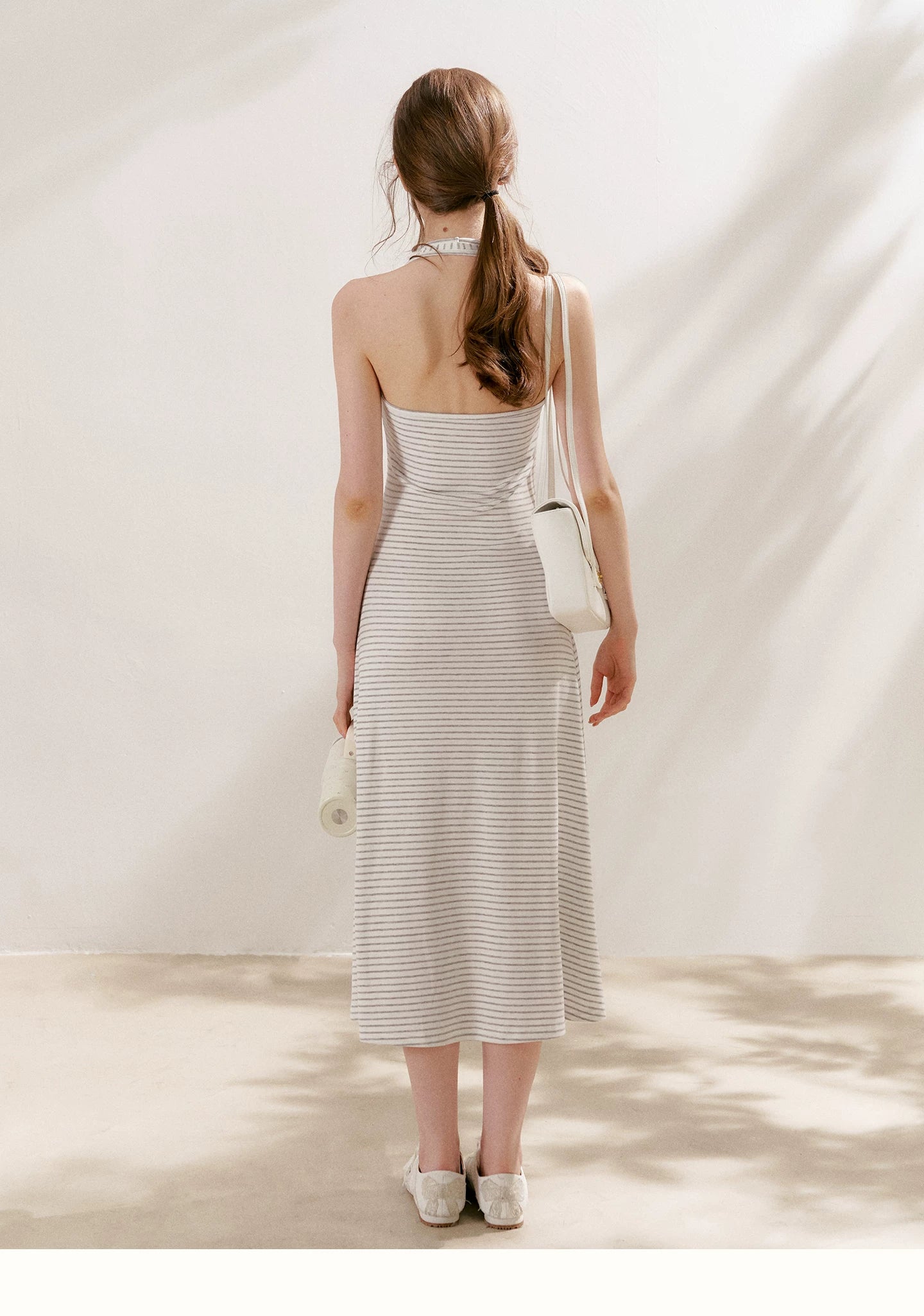 Striped Halter Midi Dress