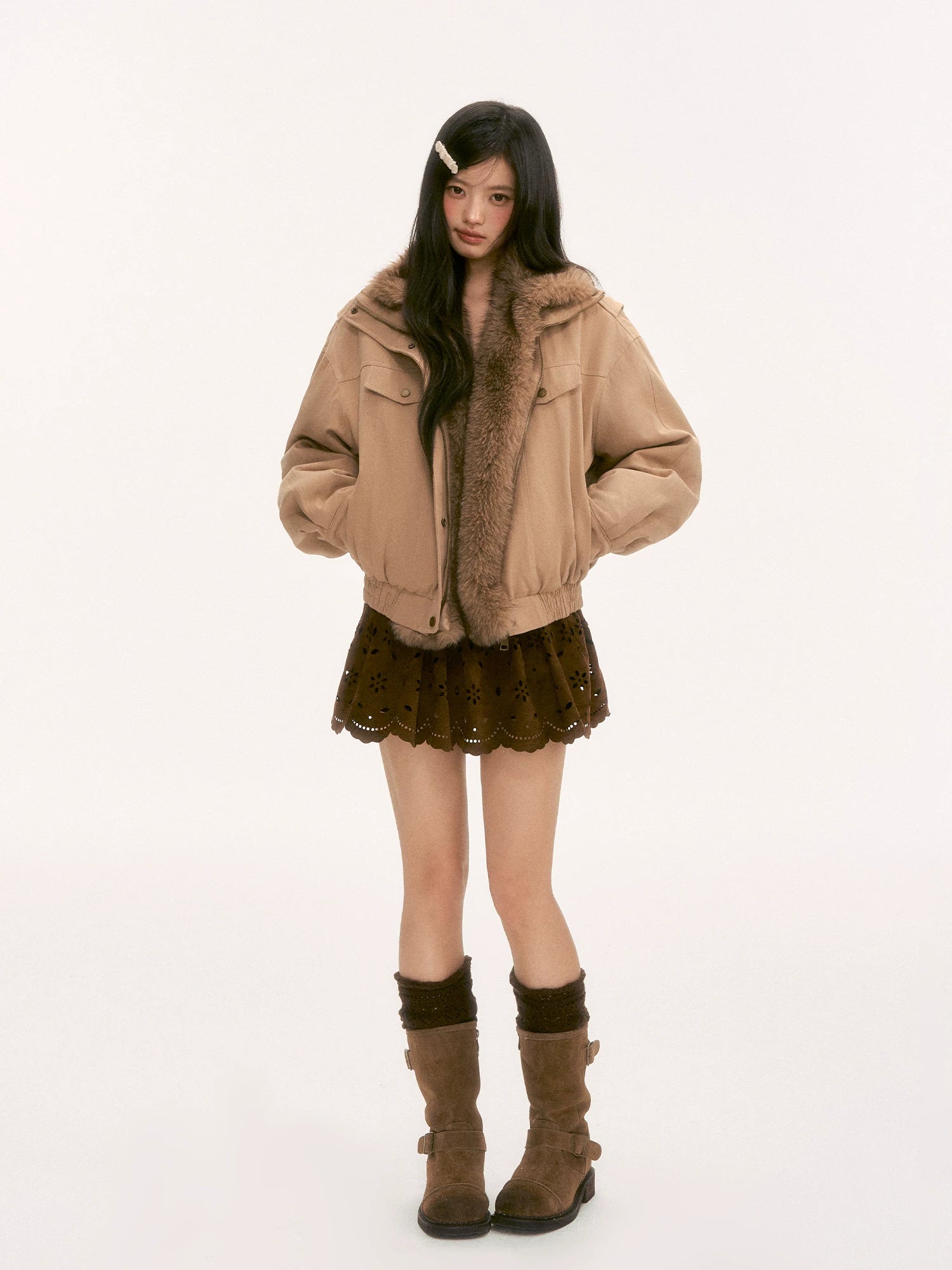 Light Brown Vintage Collar Jacket