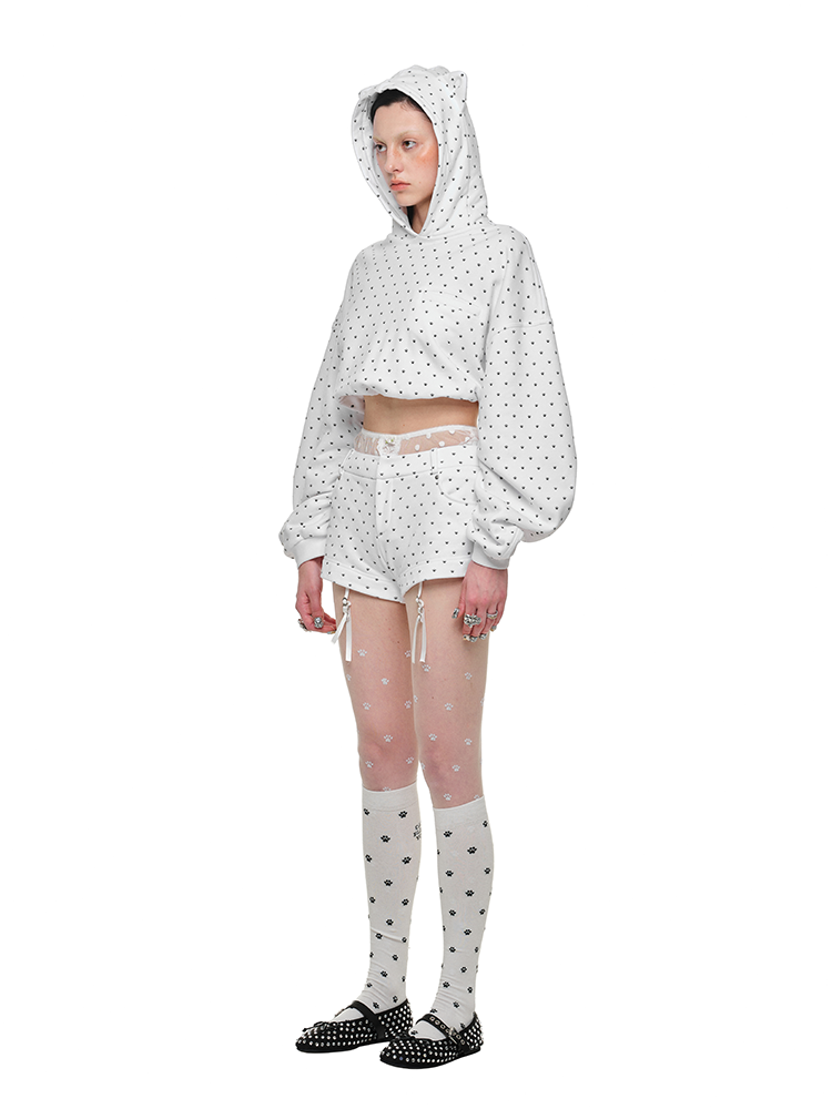 Cat Paw Polka Dot Sweatshorts