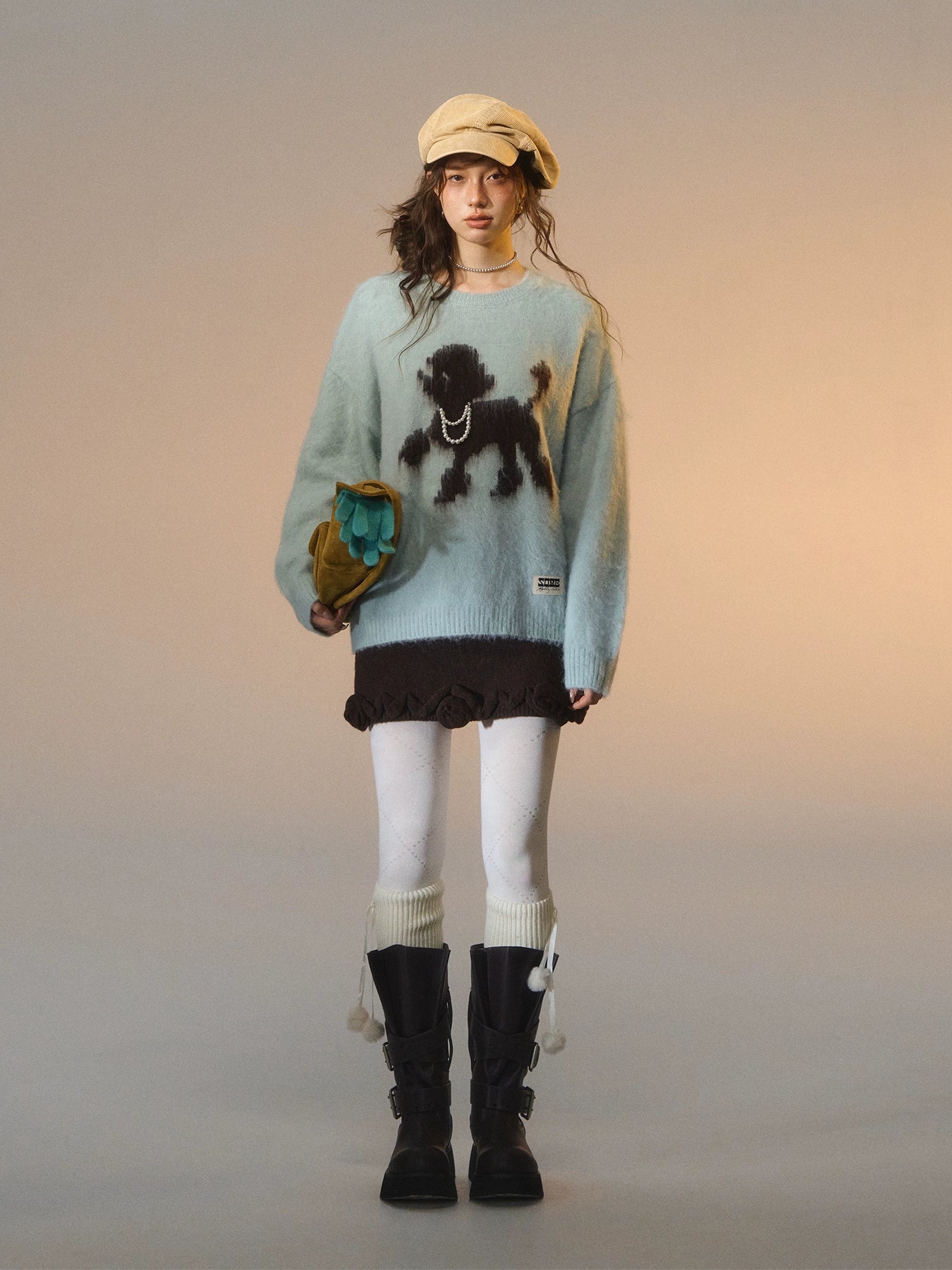Playful-puppy Crewneck Sweater