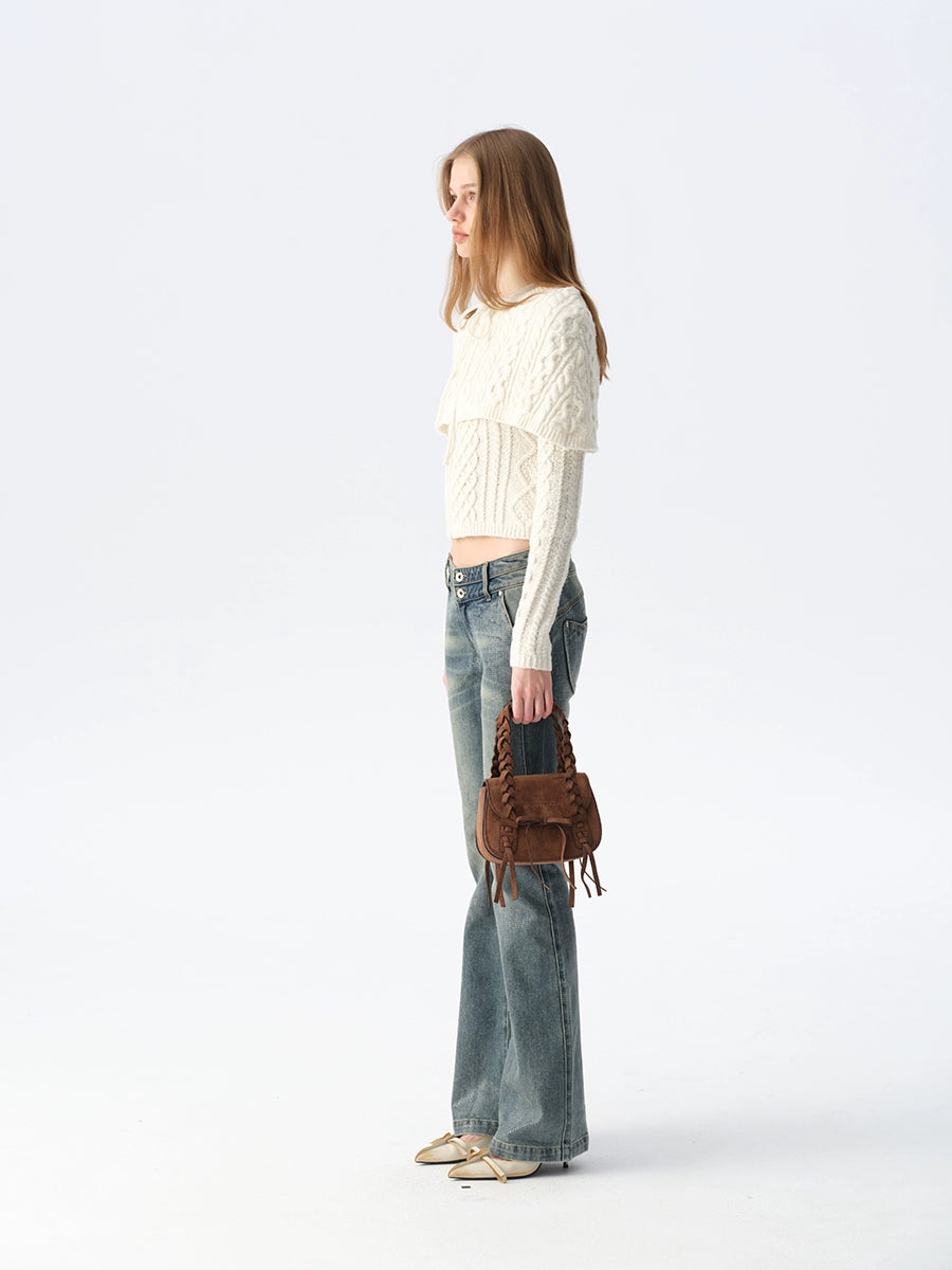 Cable Cape Knit Cardigan