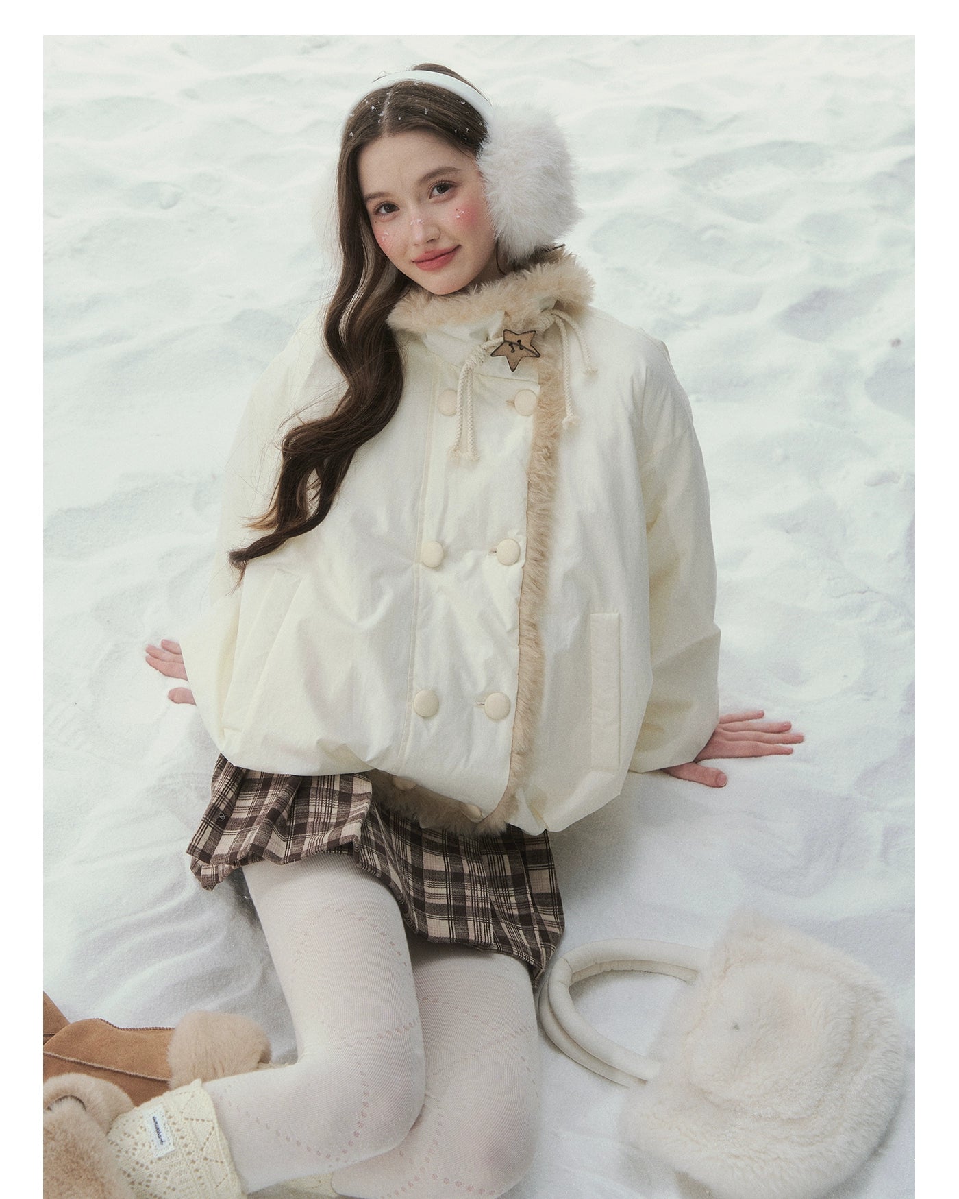 "Star Birch" Double-Breasted Down Puffer