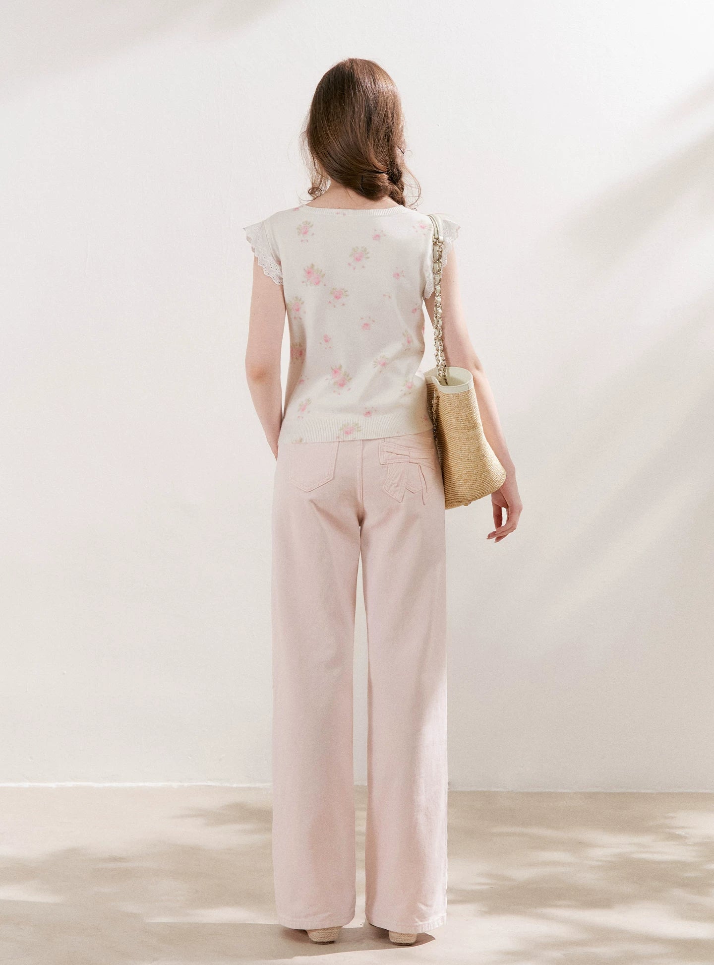 Rose Lace Knit T-shirt
