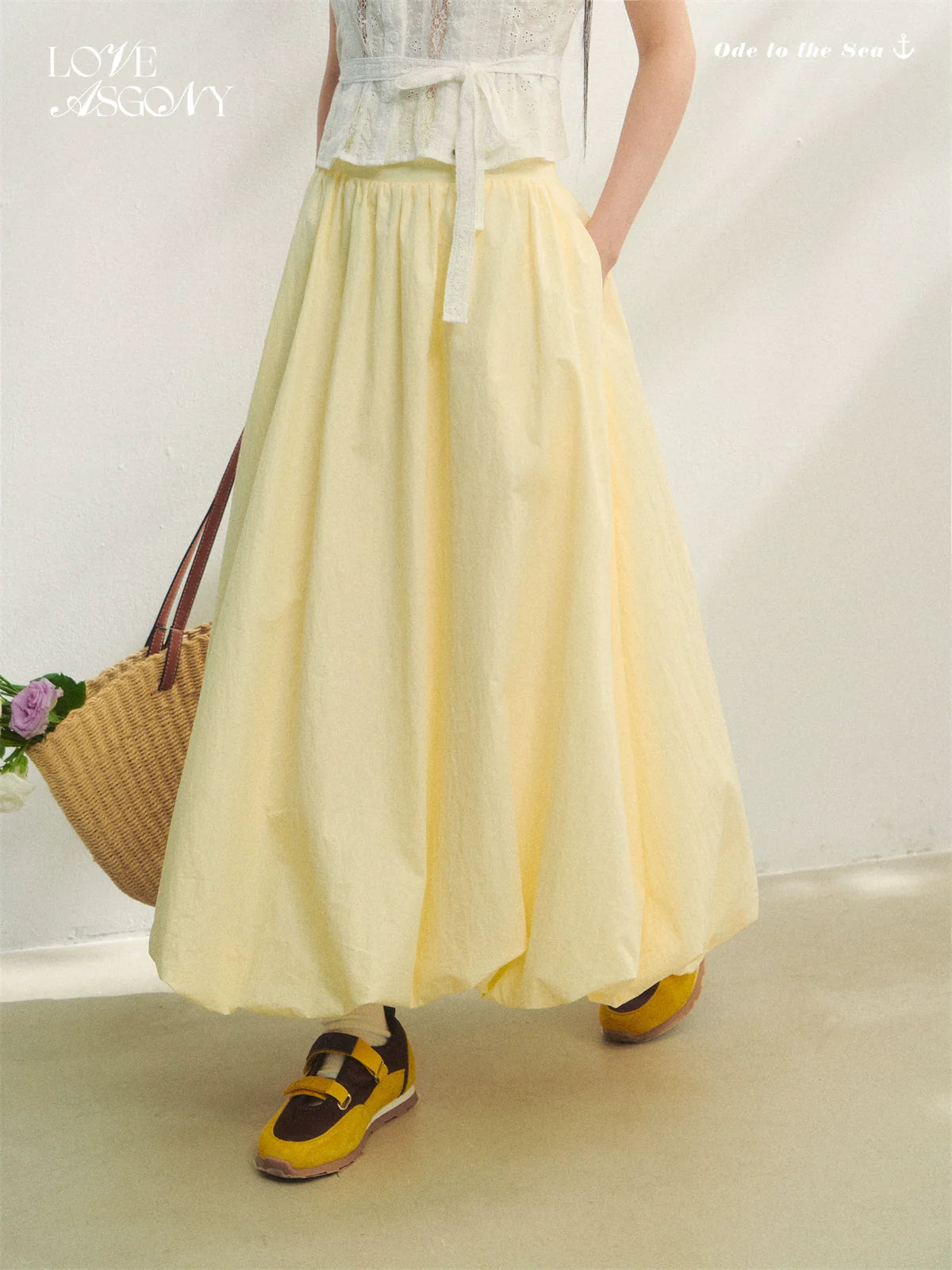 Solid-colored High-waist Simple Bud-shaped Skirt