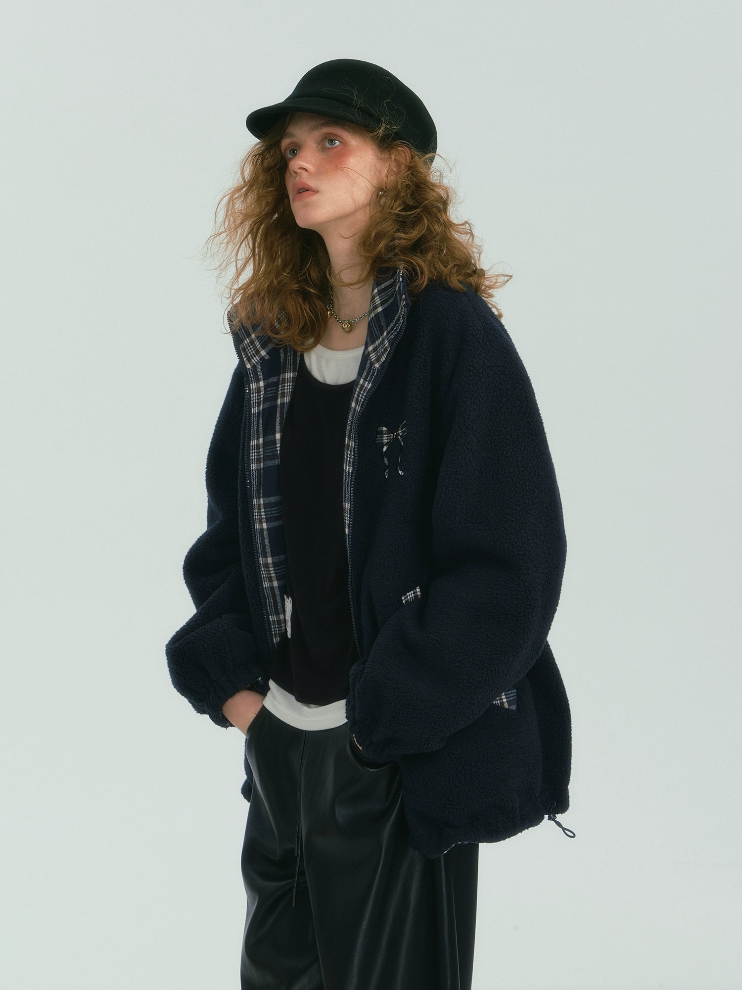 Reversible Plaid Fleece Jacket