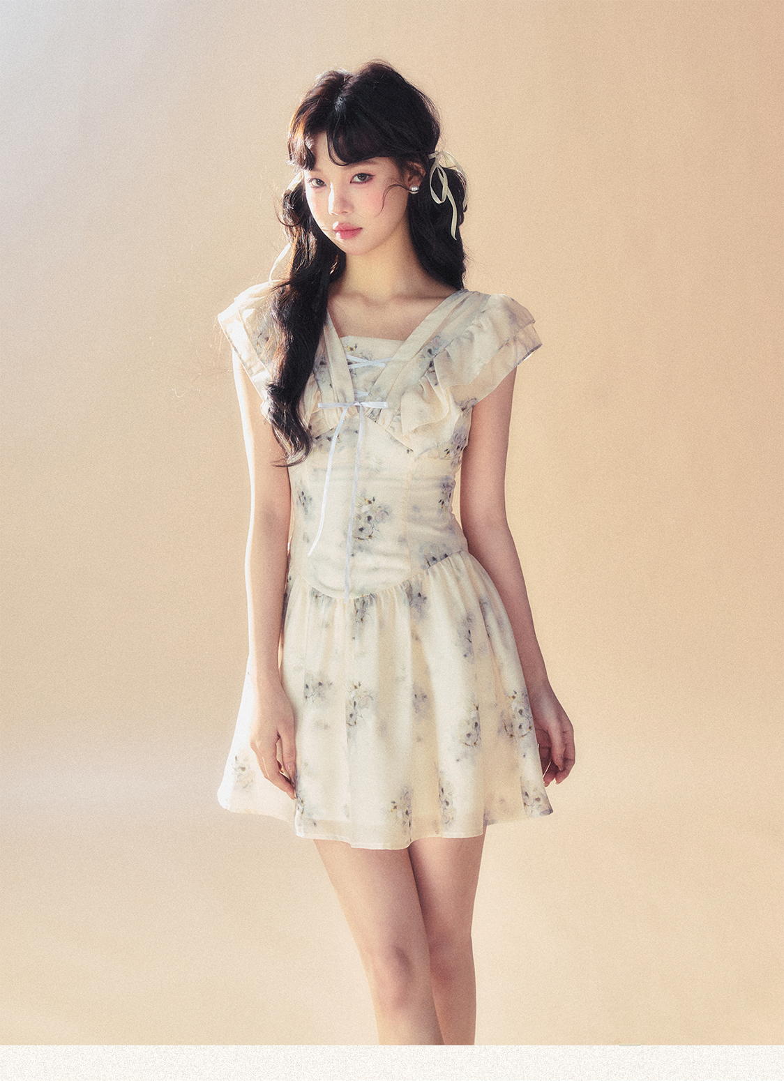 Light Purple Floral Mini Dress