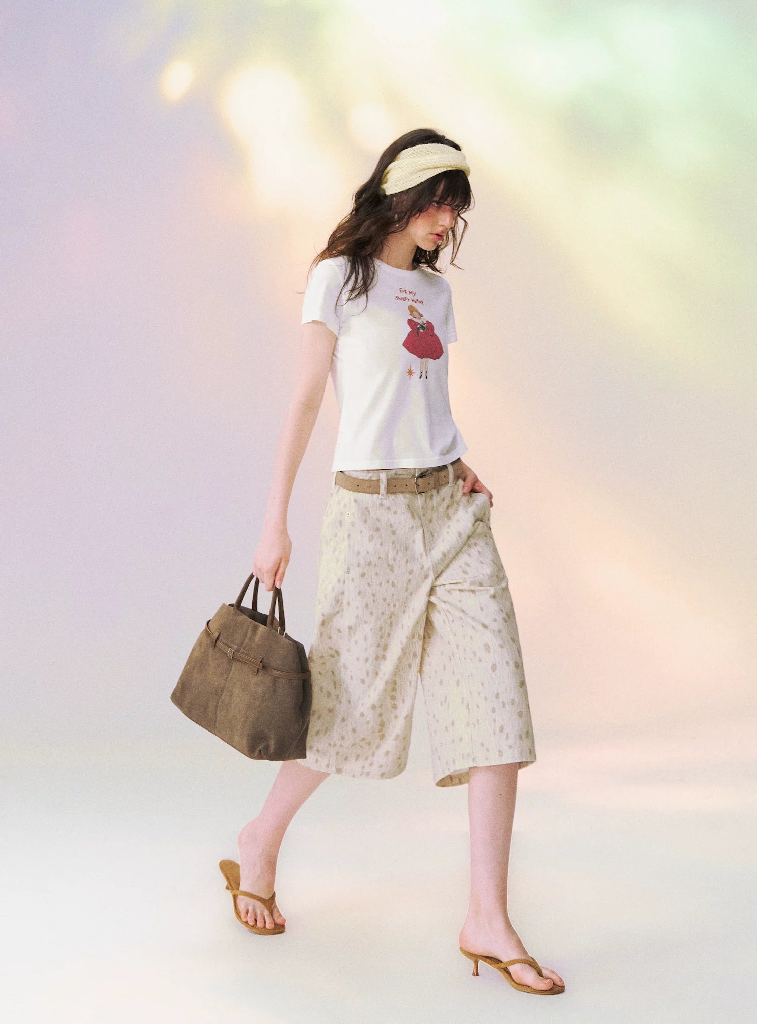 Spotted Deer Denim Shorts