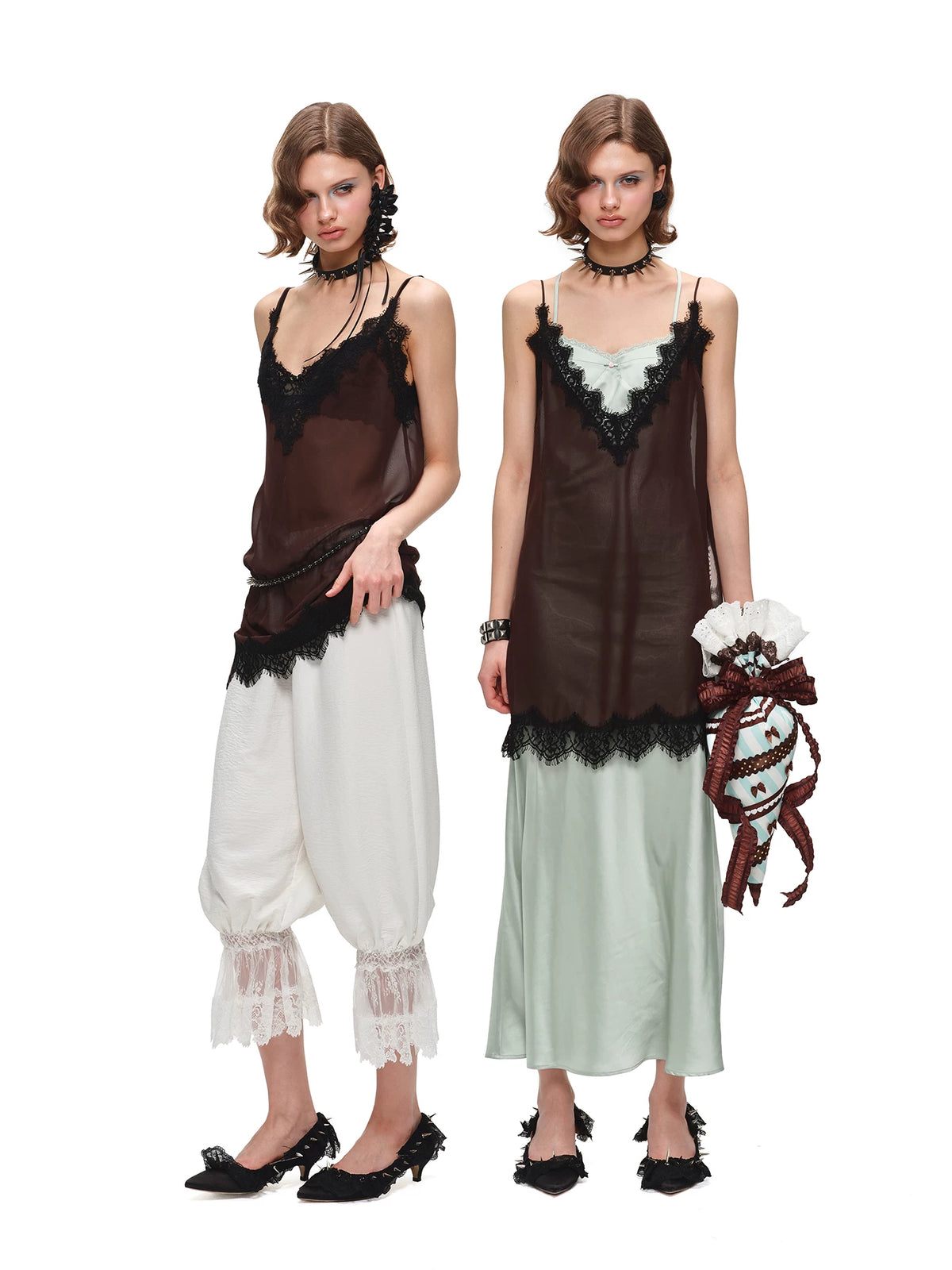 Layered Lace Chiffon Dress