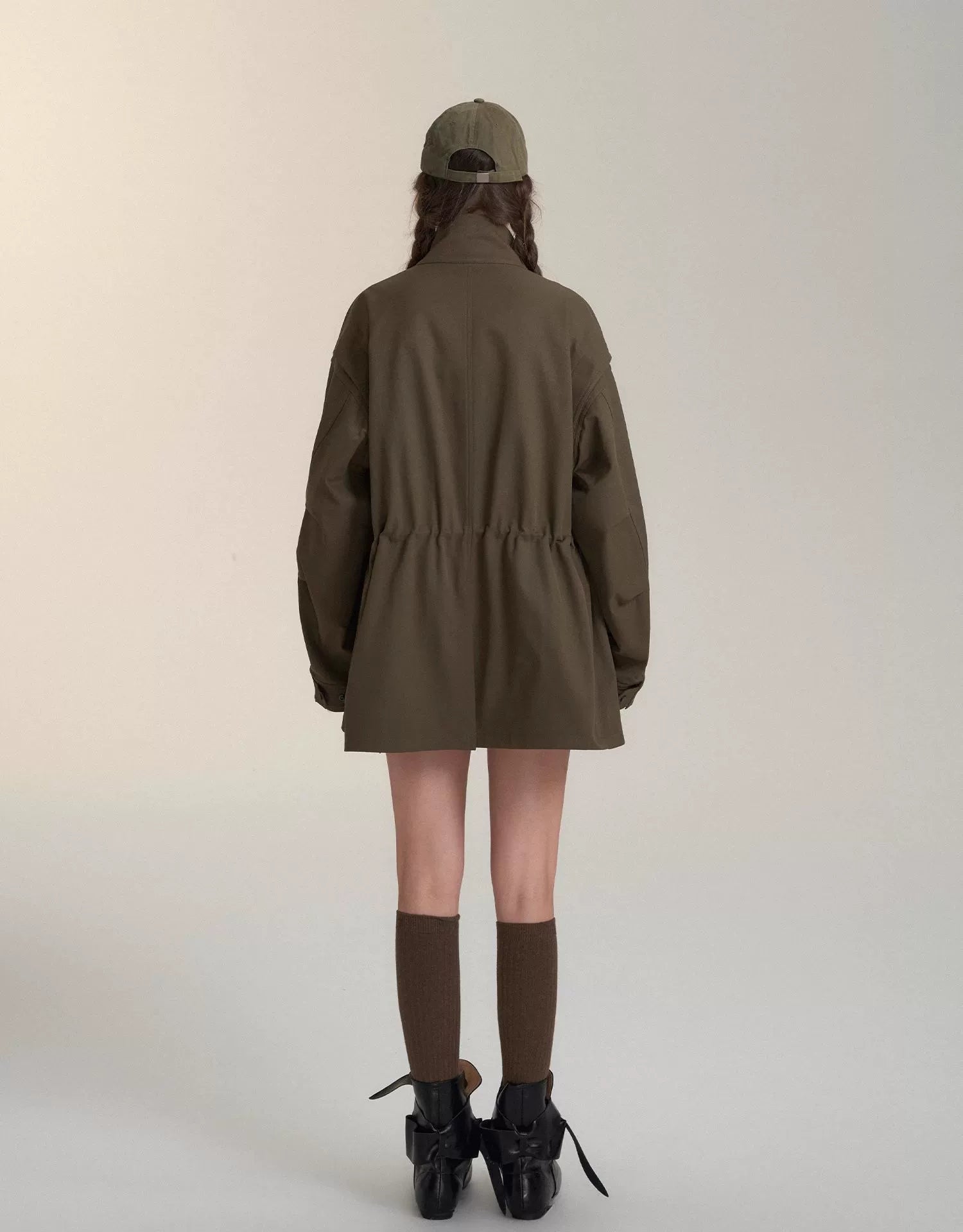 Drawstring Bow Utility Jacket