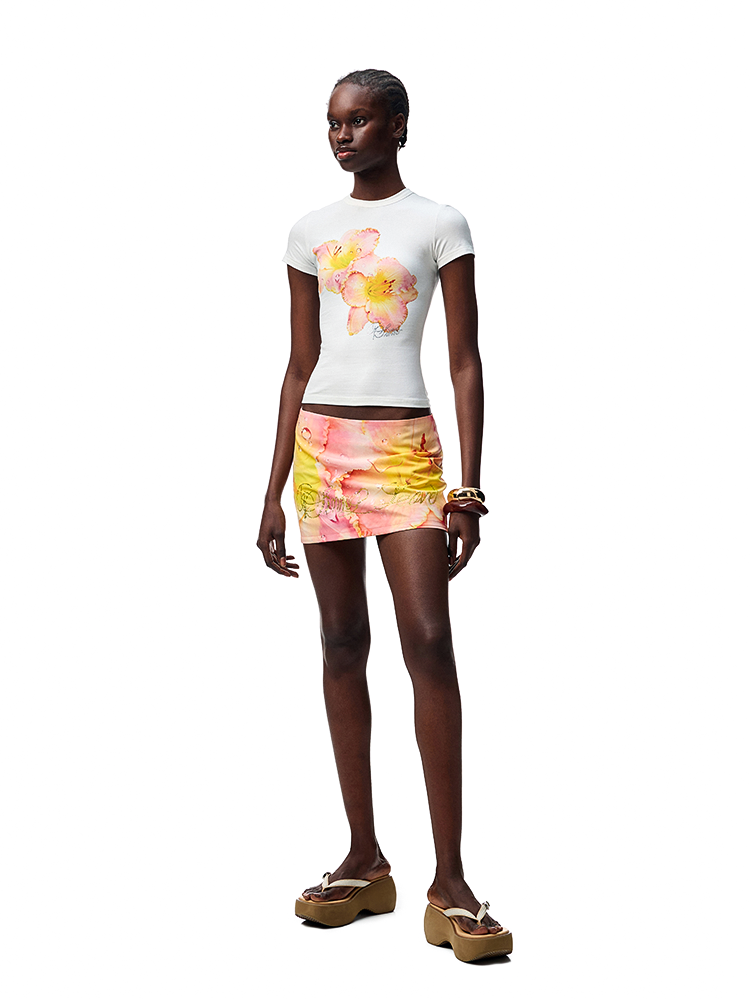 Floral All-Over Print Bodycon Mini Skirt