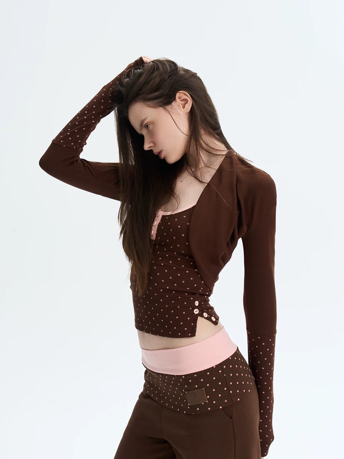 Brown Polka Dot 3-Piece Set
