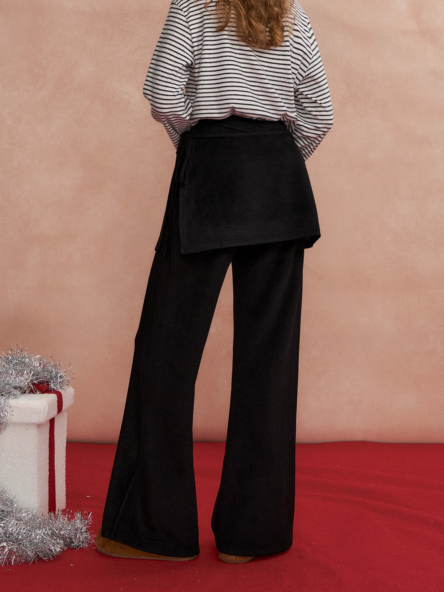 Detachable Drape Micro-Flare Pants