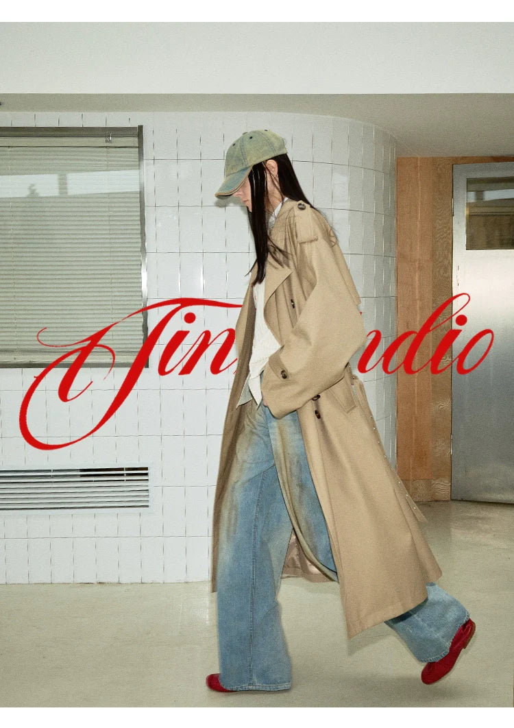 Khaki Double-Breasted Coat