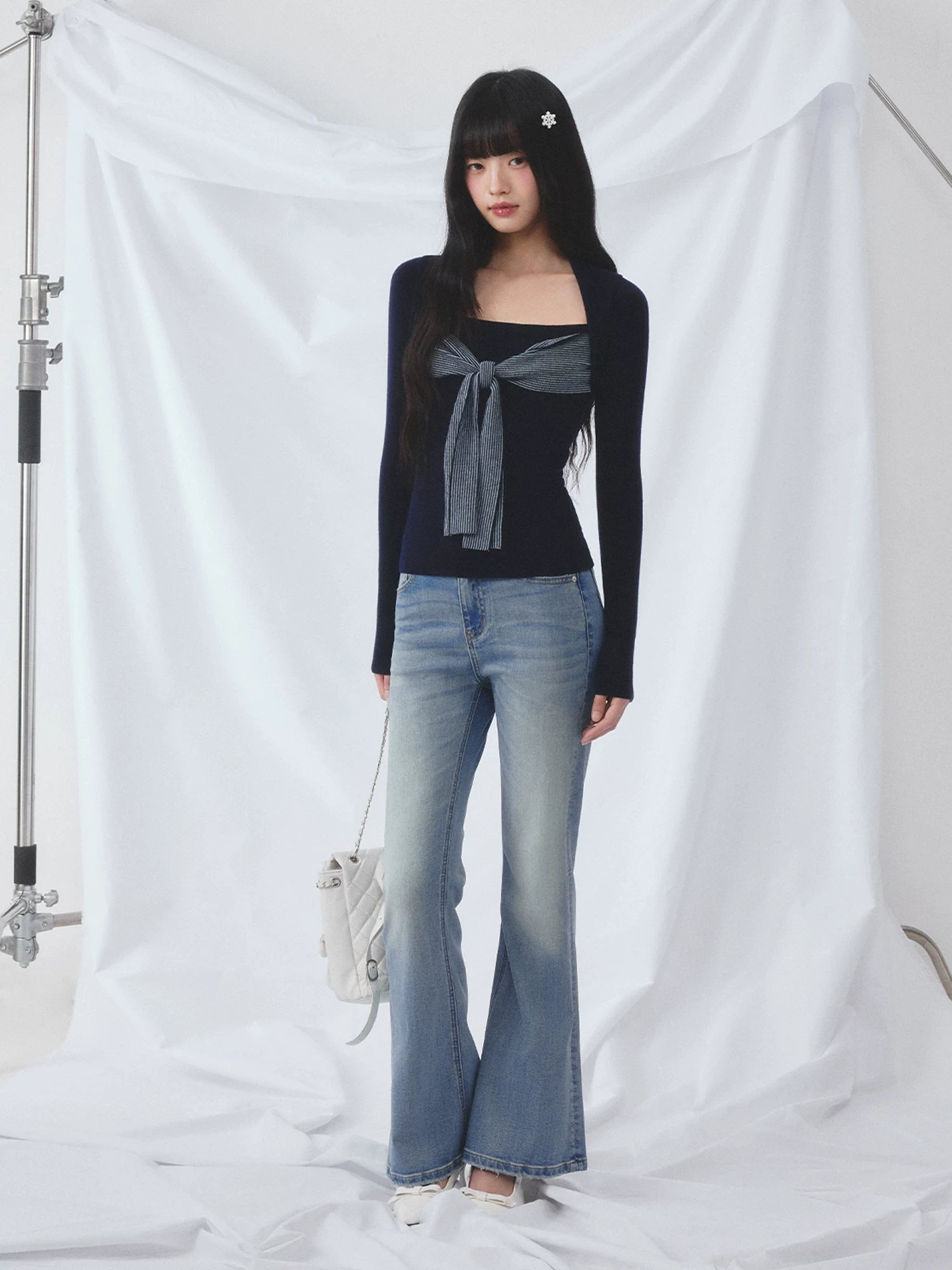 Bow Knit Layered Tee