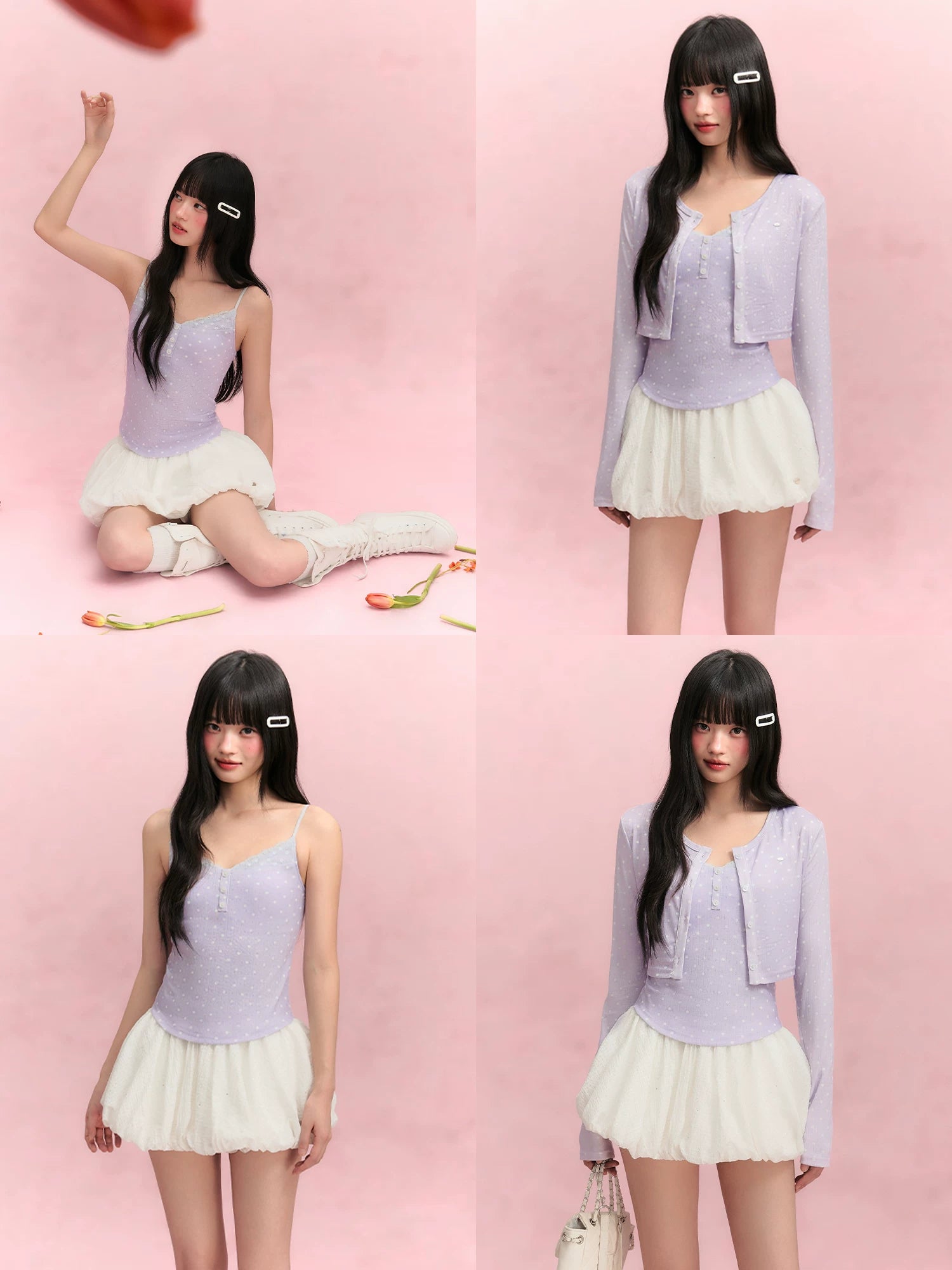 Polka Dot Cardigan Set