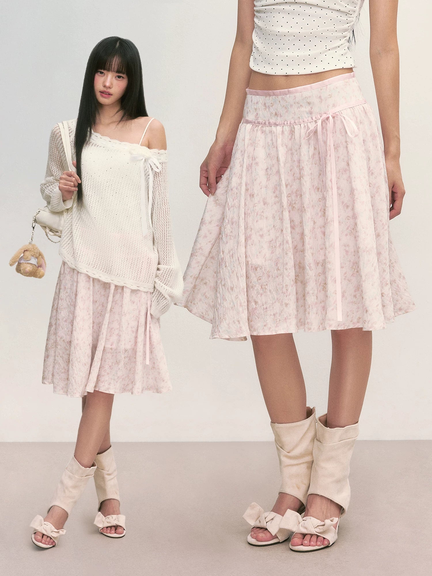 Floral A-Line Midi Skirt