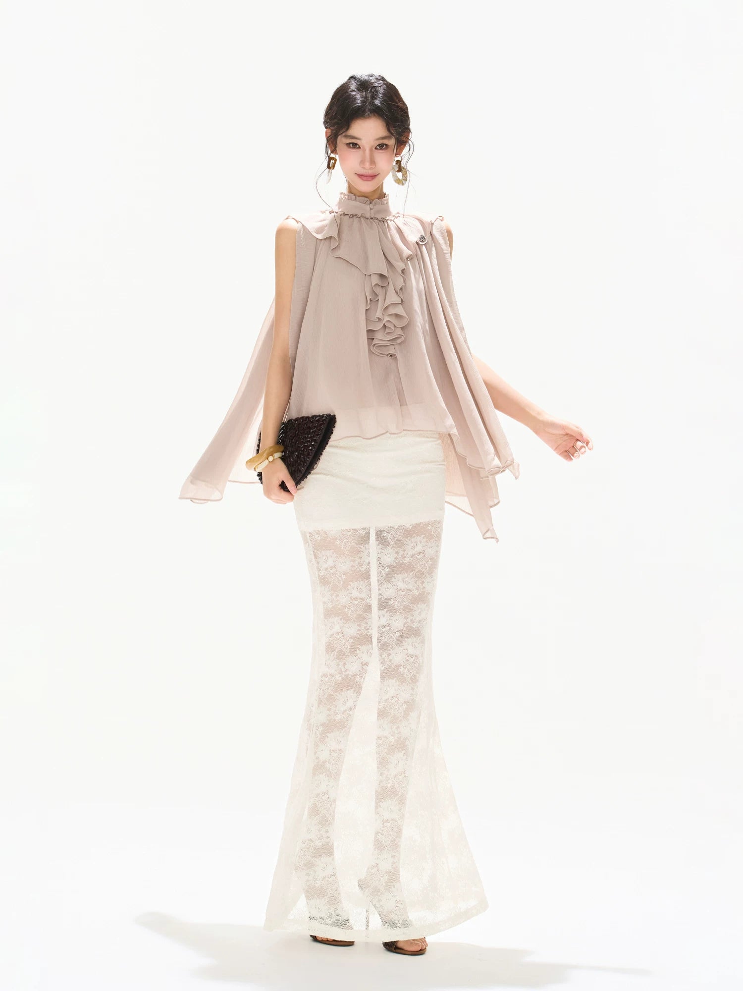Lace Mermaid Midi Skirt