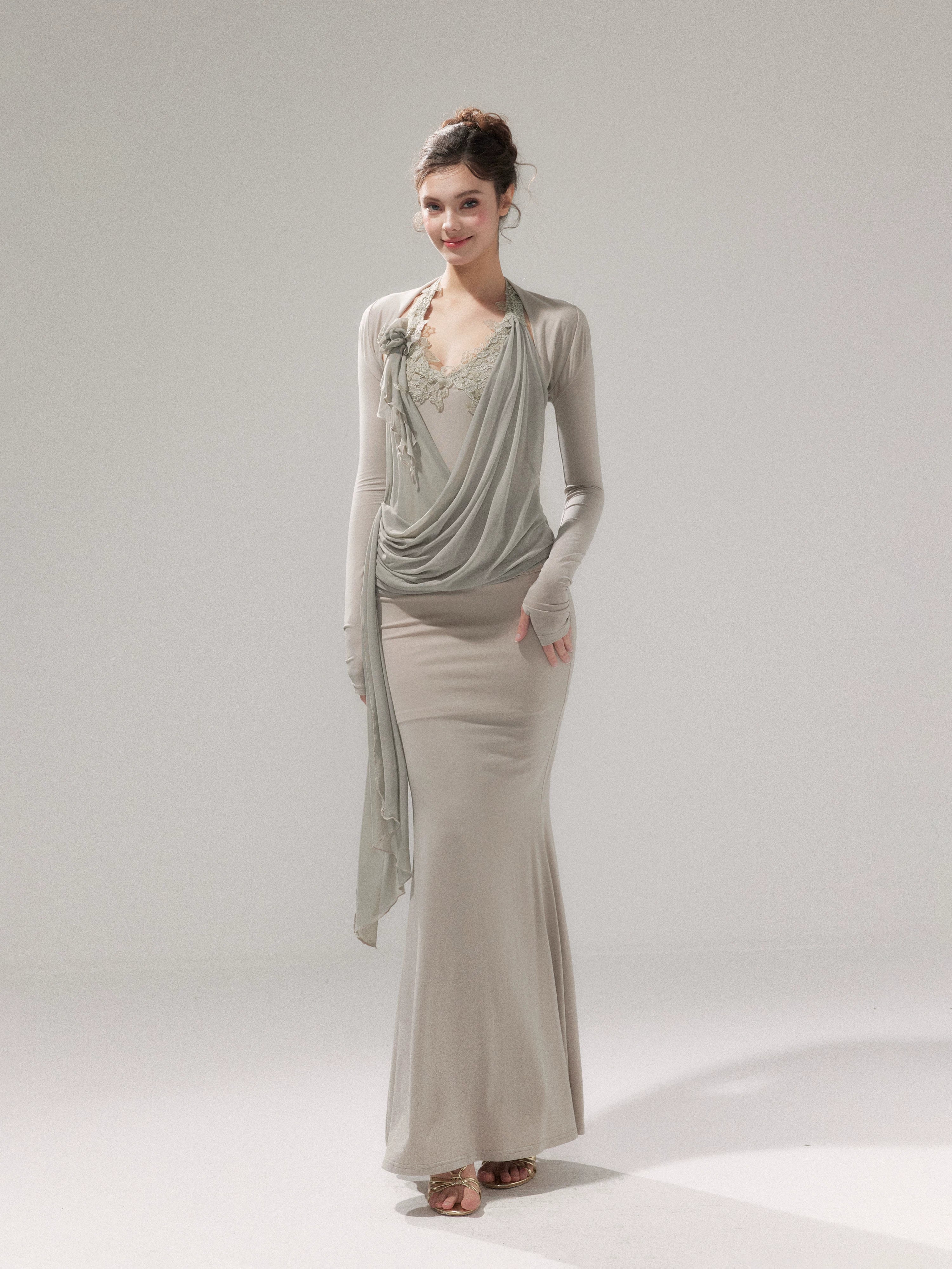 Draped Knit Mesh Set