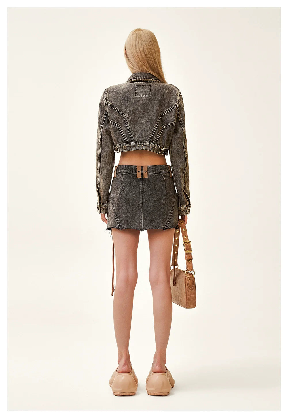 Ancient Myth Woven Utility Denim Skirt