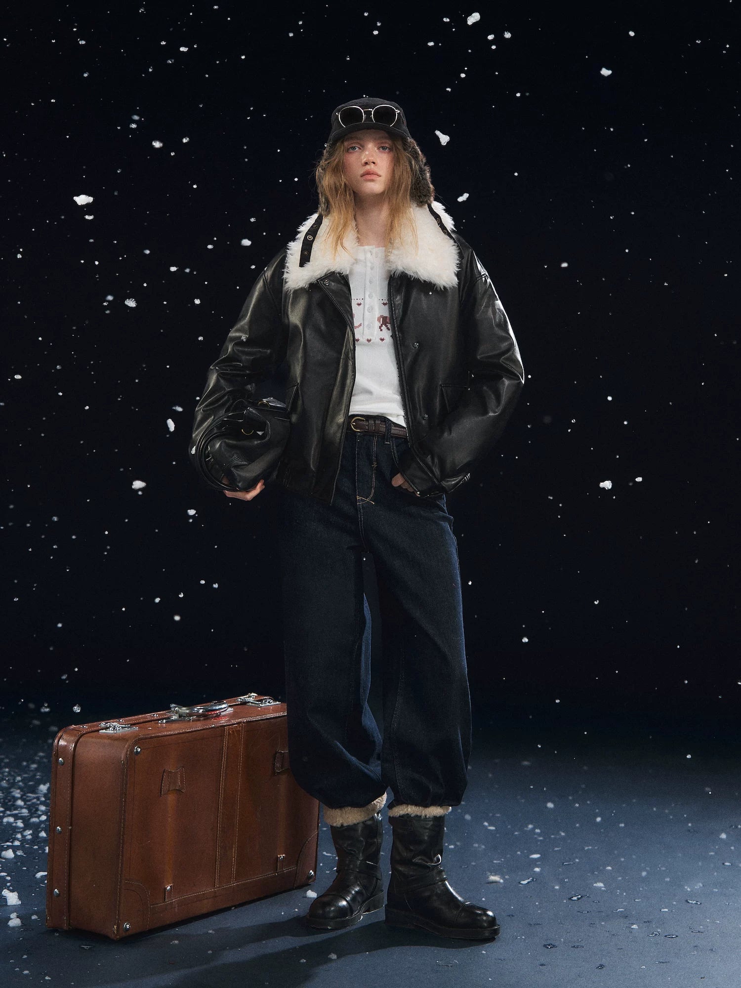 Black Detachable Fur Collar Down Jacket