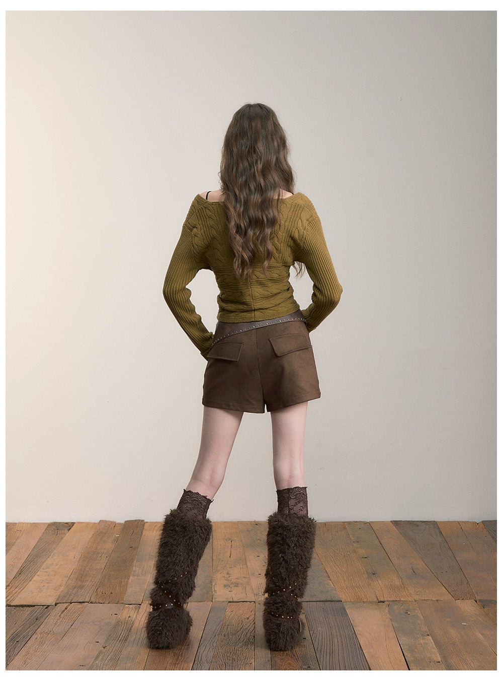 Twist-Knit Crossed Pullover