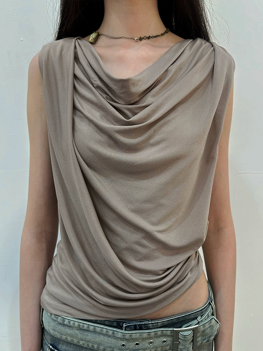 Draped Backless Beaded Cami